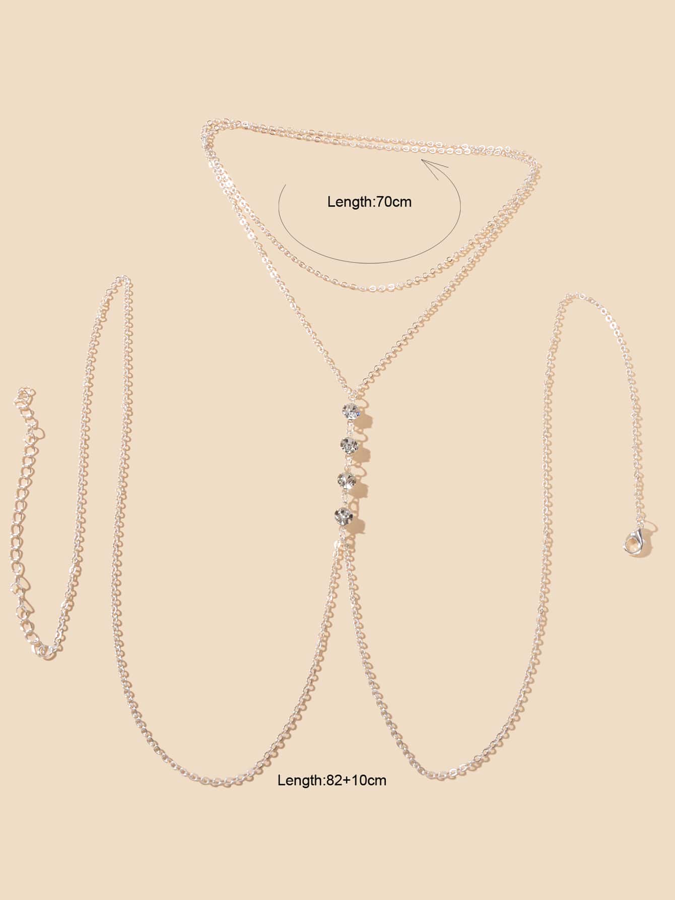 Dazzling Rhinestone Double-Layer Body Chain Glamorous Statement Jewelry