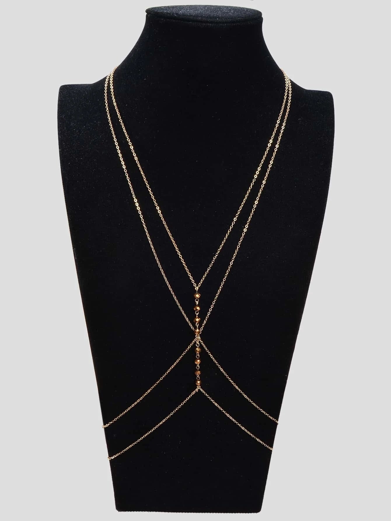 Body Chain Jewellery for Girls Bikini Belly Chain Necklace with Acrylic Beads