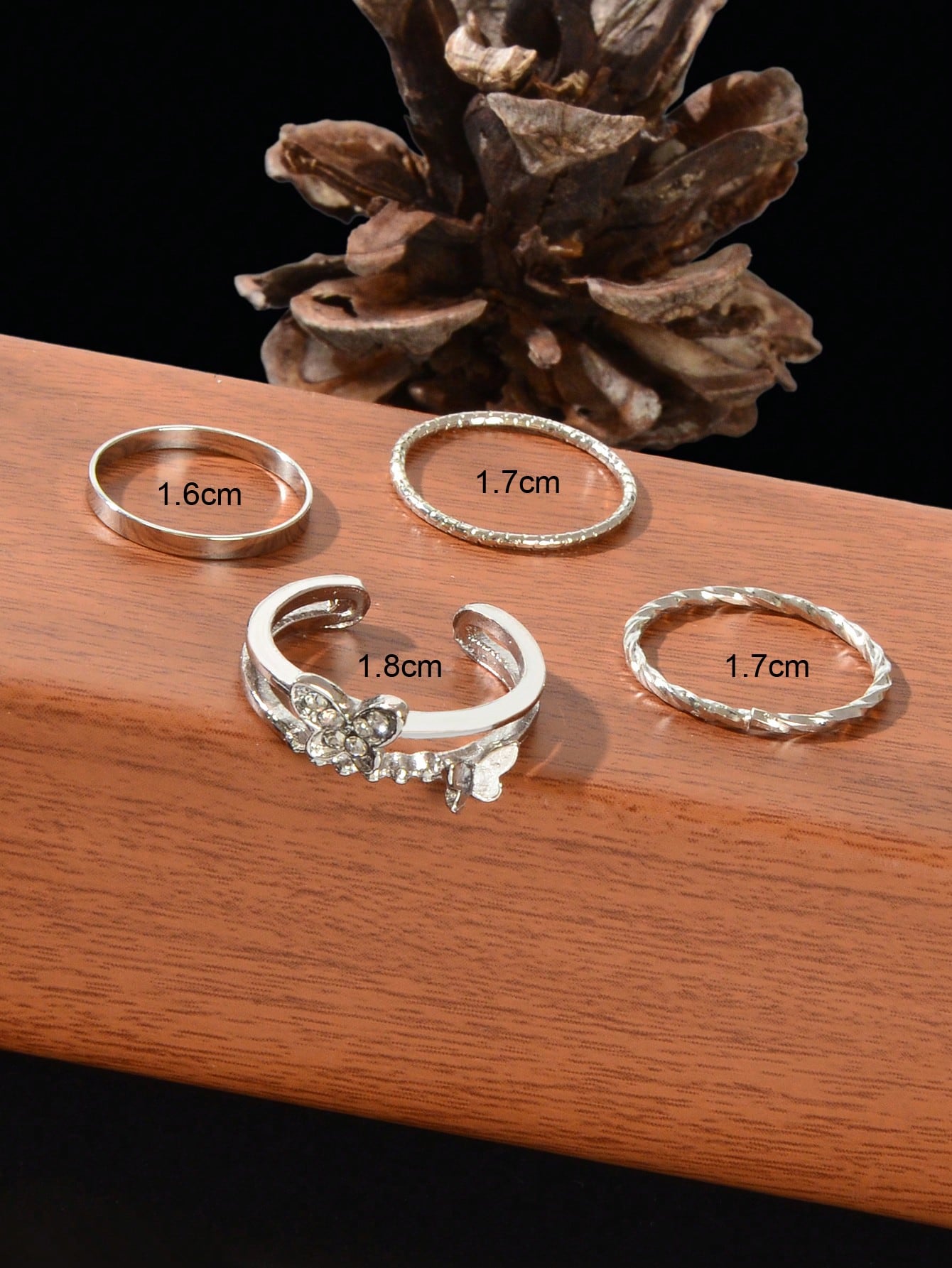 Butterfly Cuff Rings 4pcs/set Relief Anxiety Fidget Finger Knuckle Rings Gift