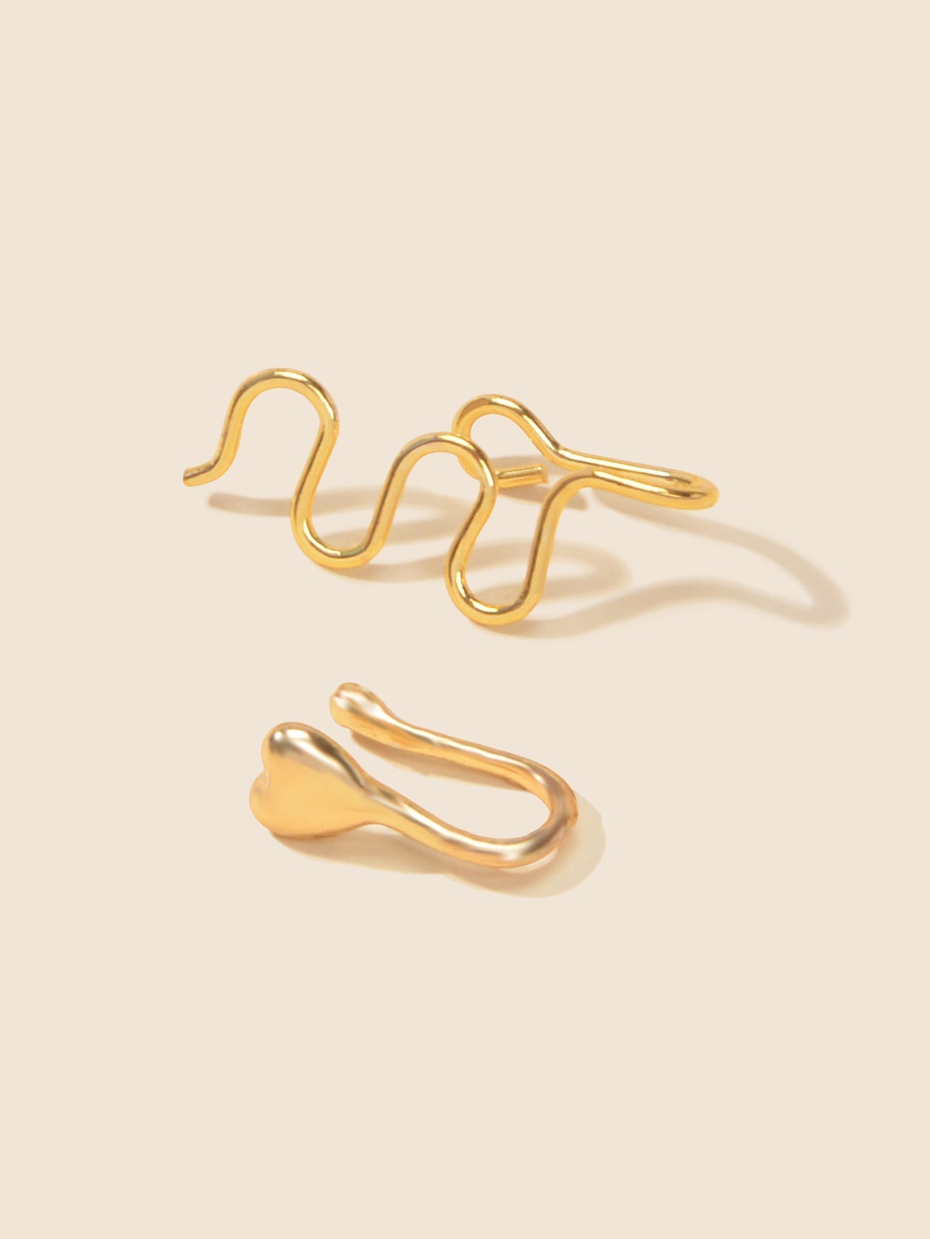 2 pcs Fake Nose Ring Hoop Nose Cuff Non Piercing Nose Ring Fake Piercing Jewelry