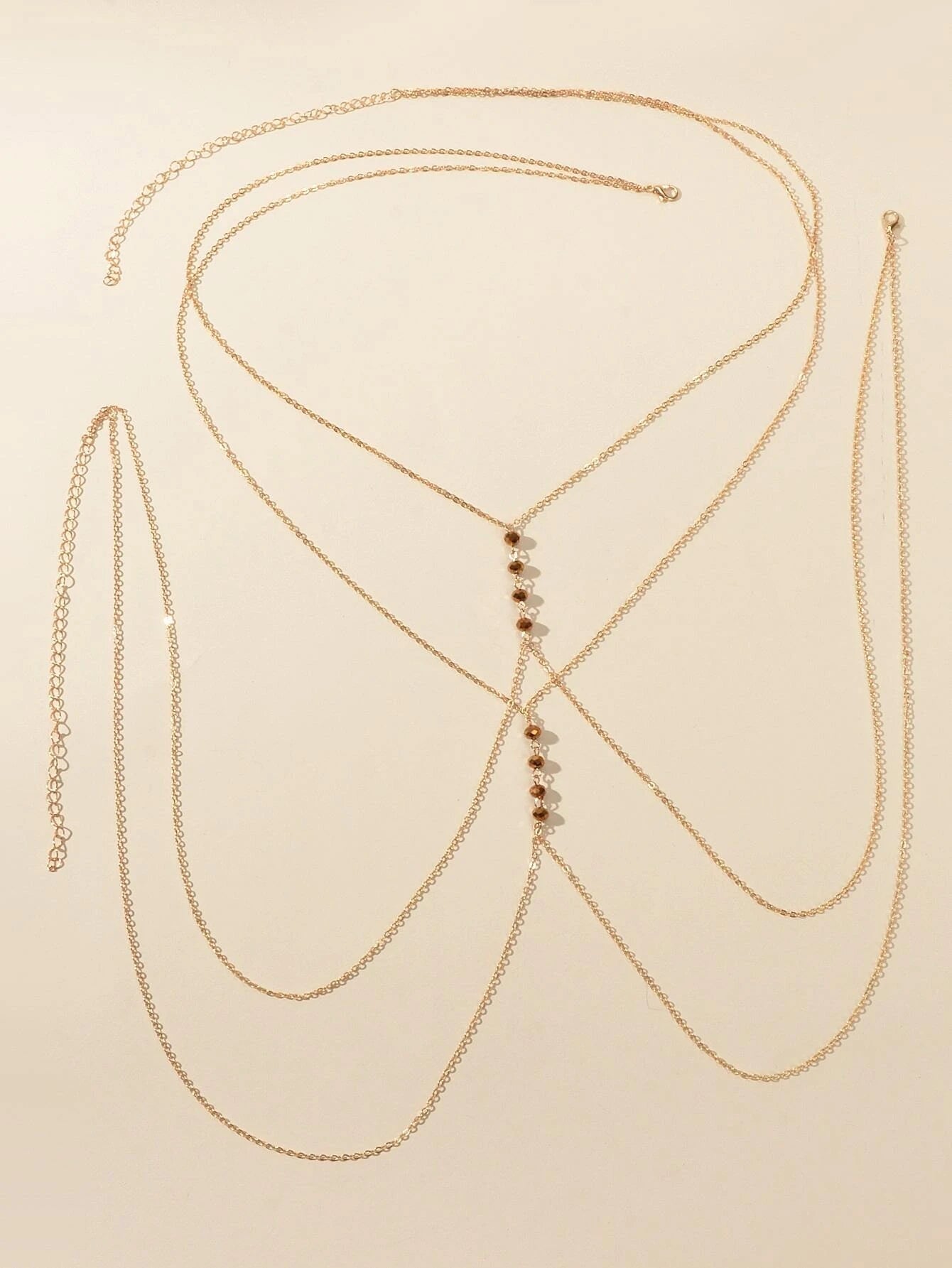 Body Chain Jewellery for Girls Bikini Belly Chain Necklace with Acrylic Beads