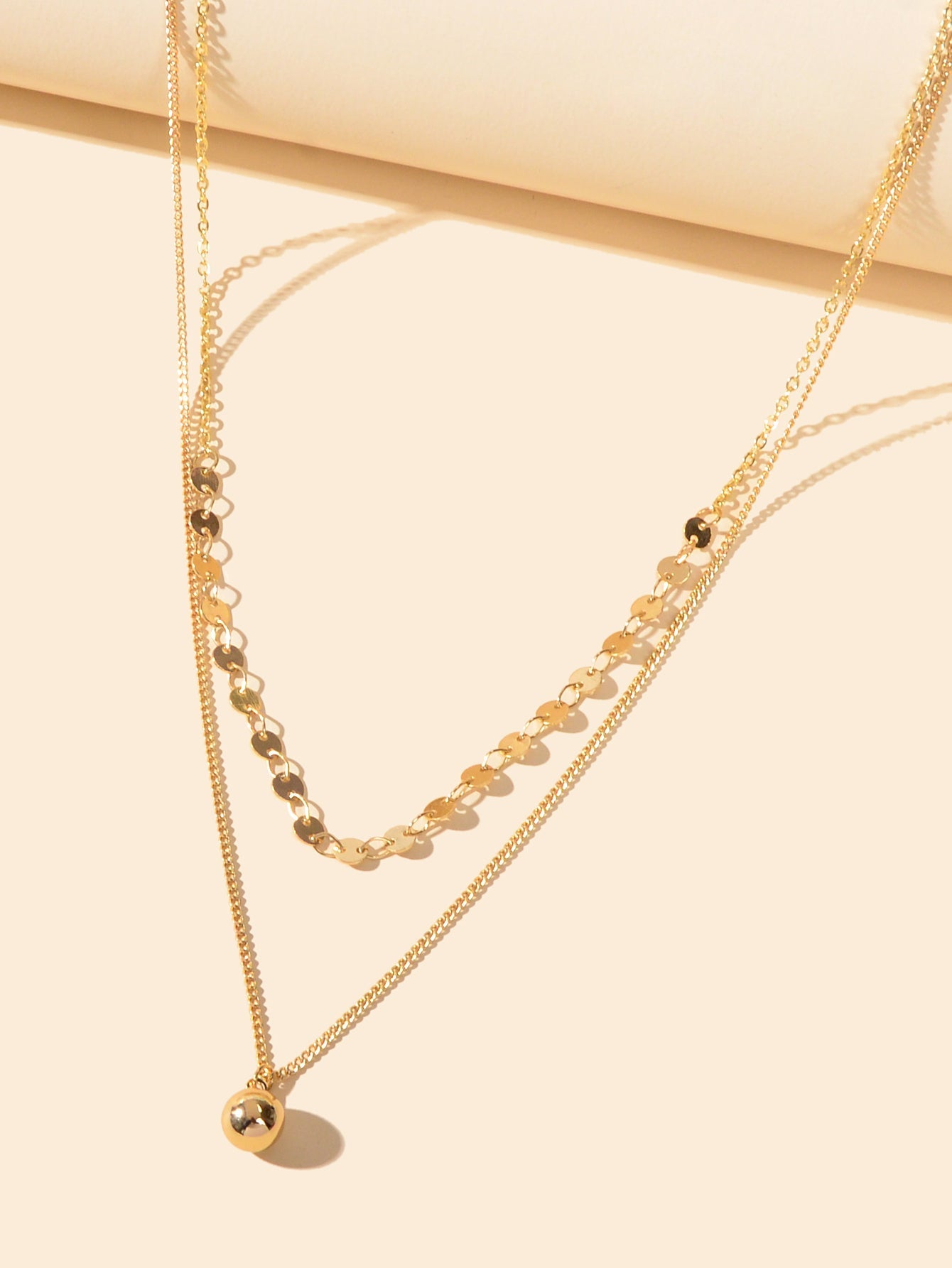 Designer Stylish Double layer Gold Chain Ball Necklace Wholesale Price Jewellery
