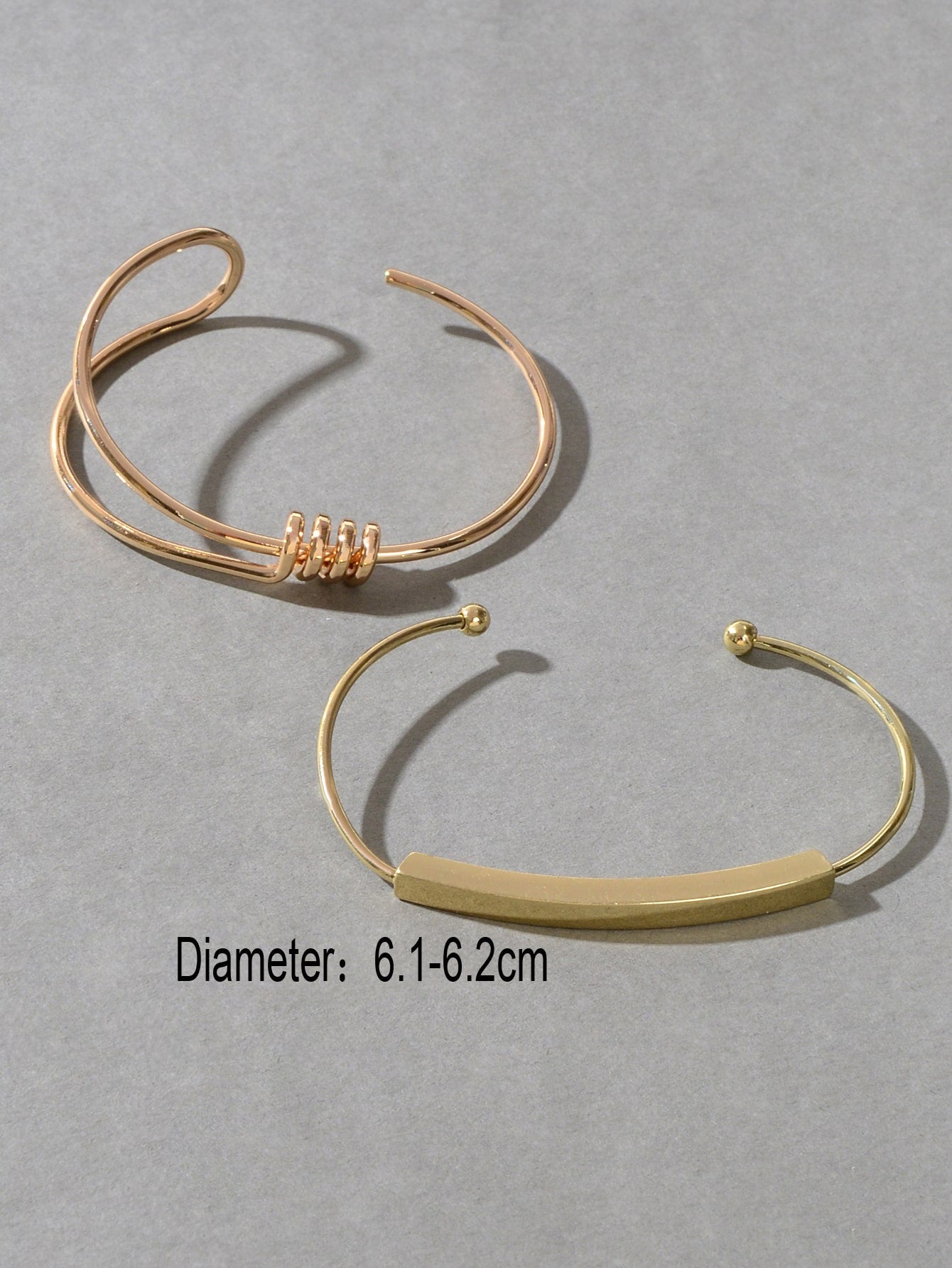 Set of 2 Cuff Bangle Gold Bracelets Elegant Accessories Ensemble Jewellery Gift