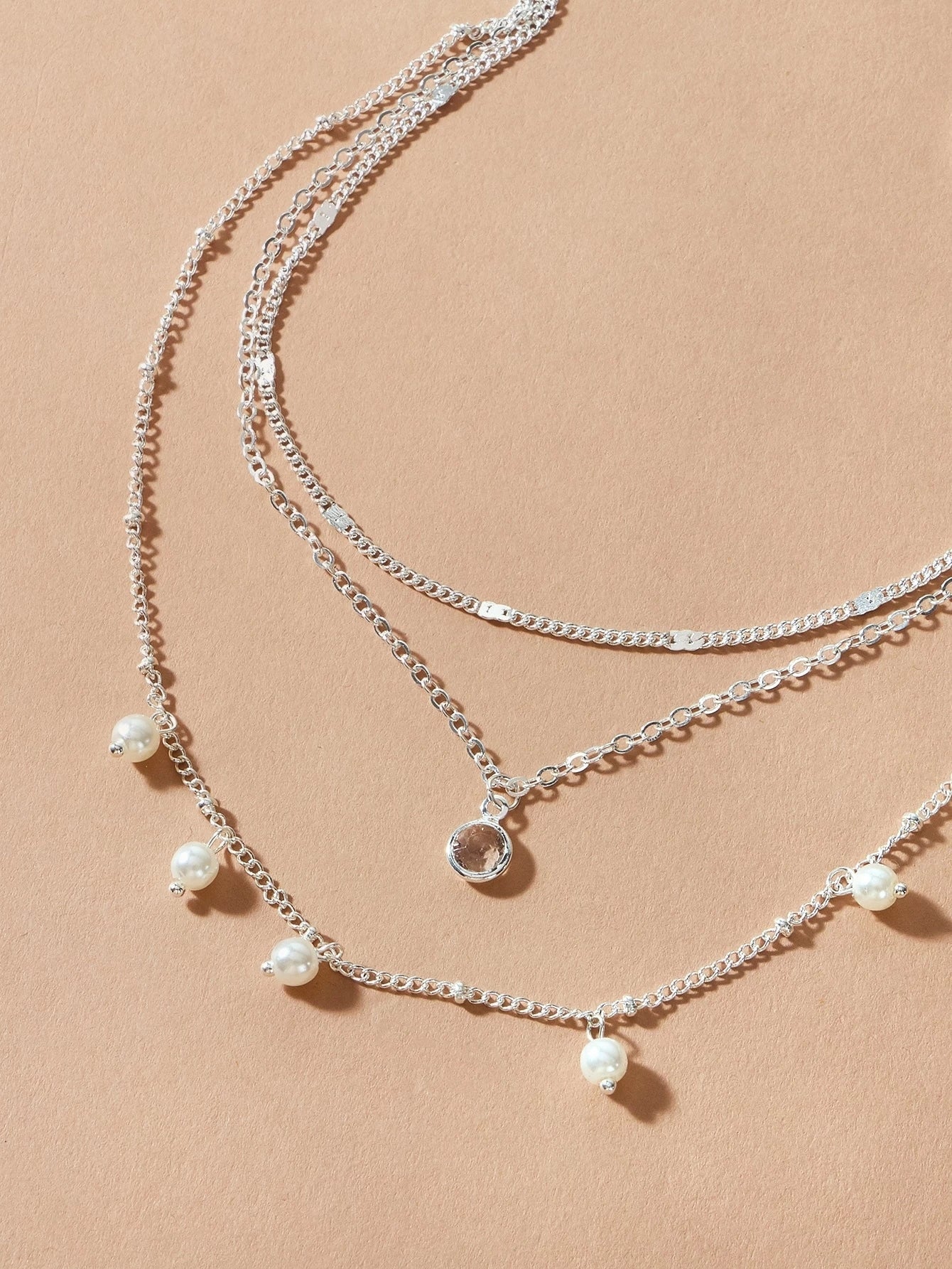 AU Local Fashion Pearl Charm Gold Multi-layer Chain Necklace New Style Jewellery