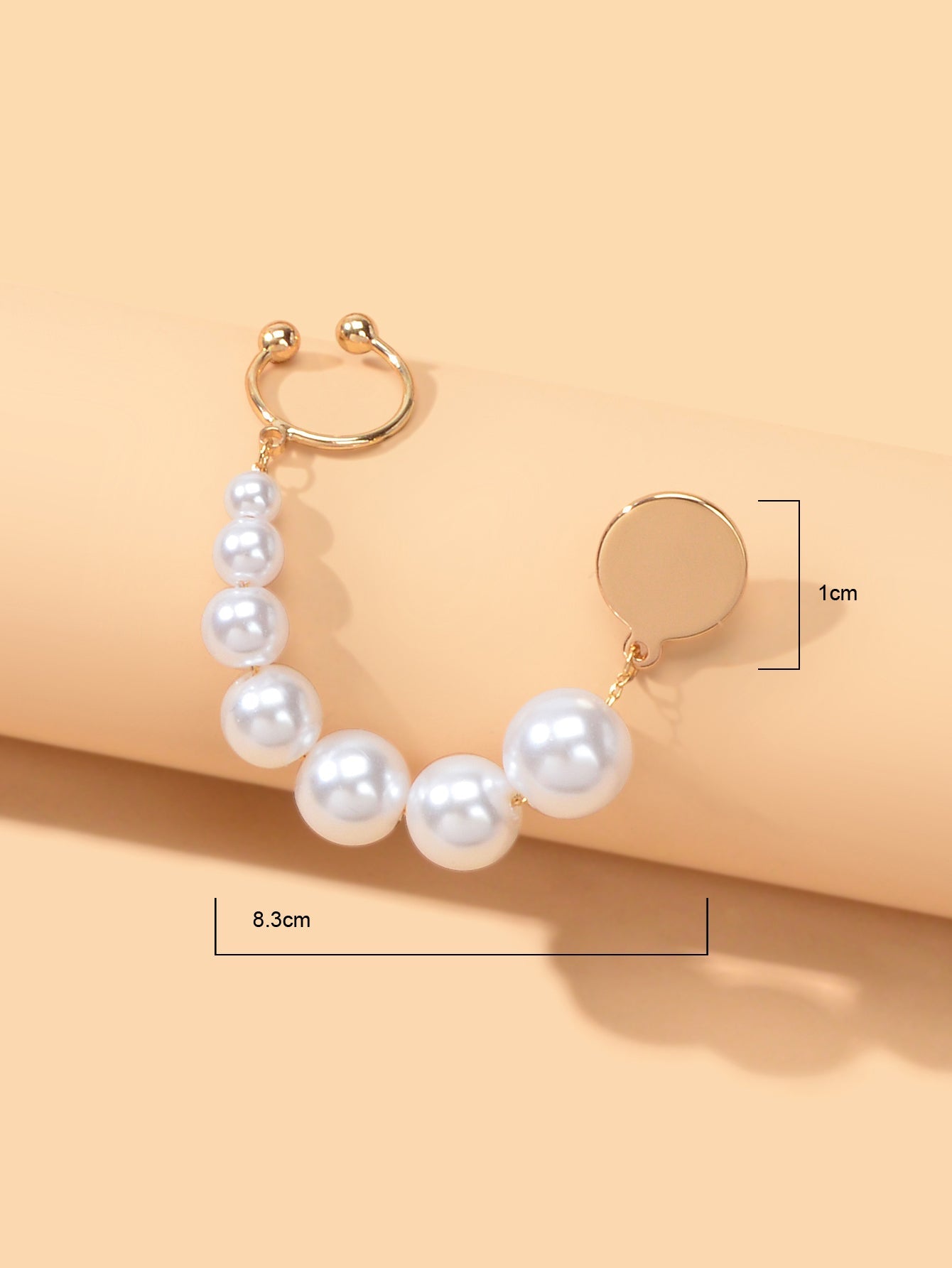 1 pc Cartilage Jewellery Gold Pearl Chain Wrap Ear Cuff Pierced Crawler Earrings