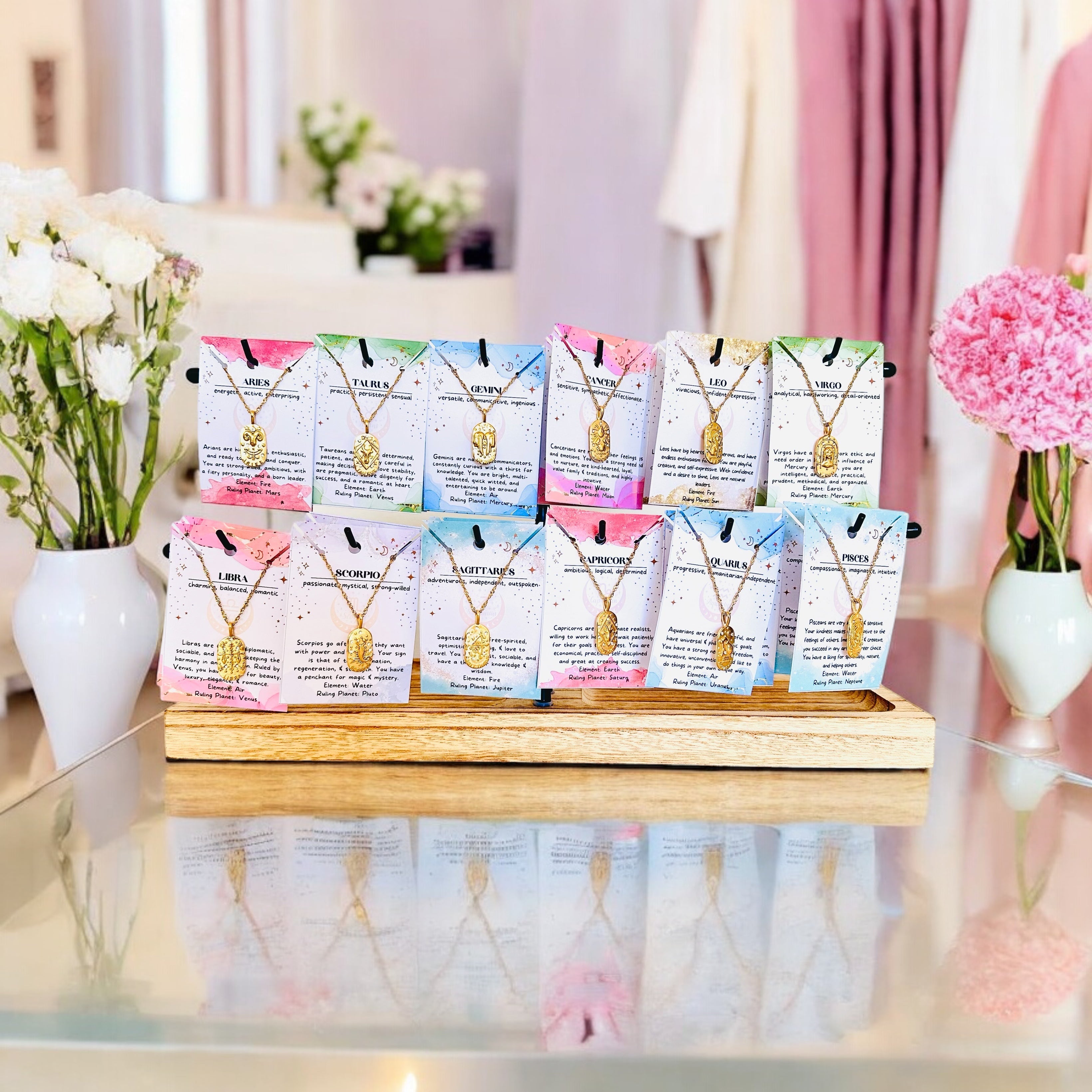 Wholesale Zodiac Necklaces Starter Set - 18K Plated Waterproof-1