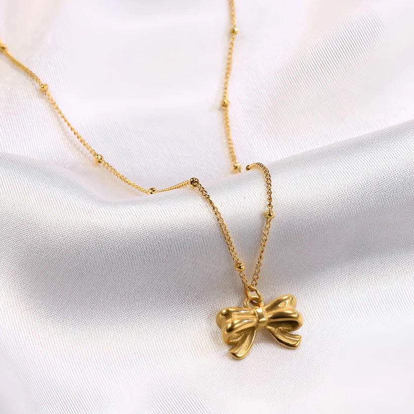 Dainty Bow Pendant Necklace
