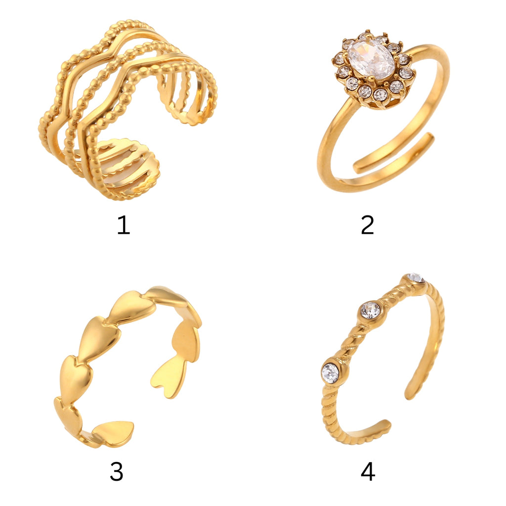 18K Gold Waterproof Stacking Rings