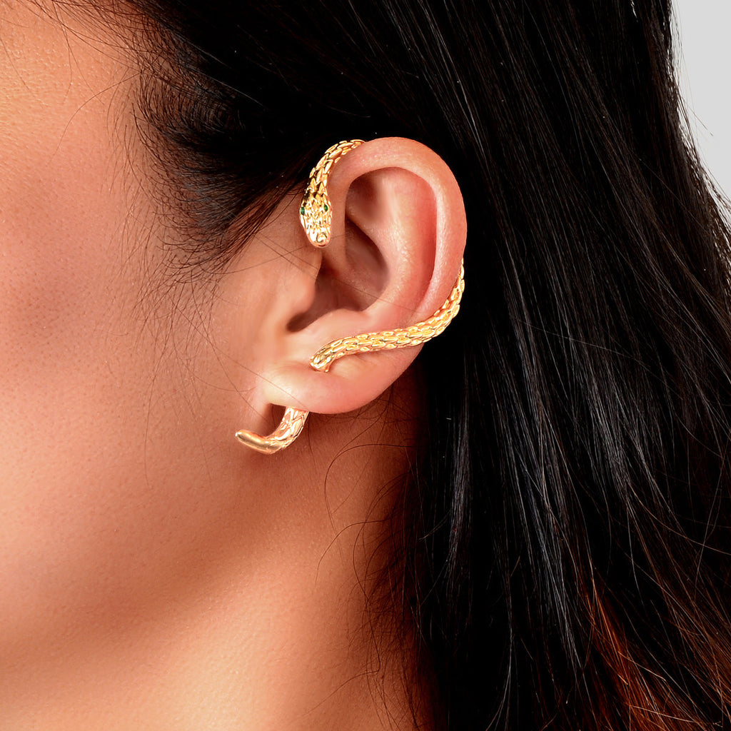 Punk Snake Piercing Cartilage Wrap Ear Jewellery Crawler Earring Stud Gift 1 pc