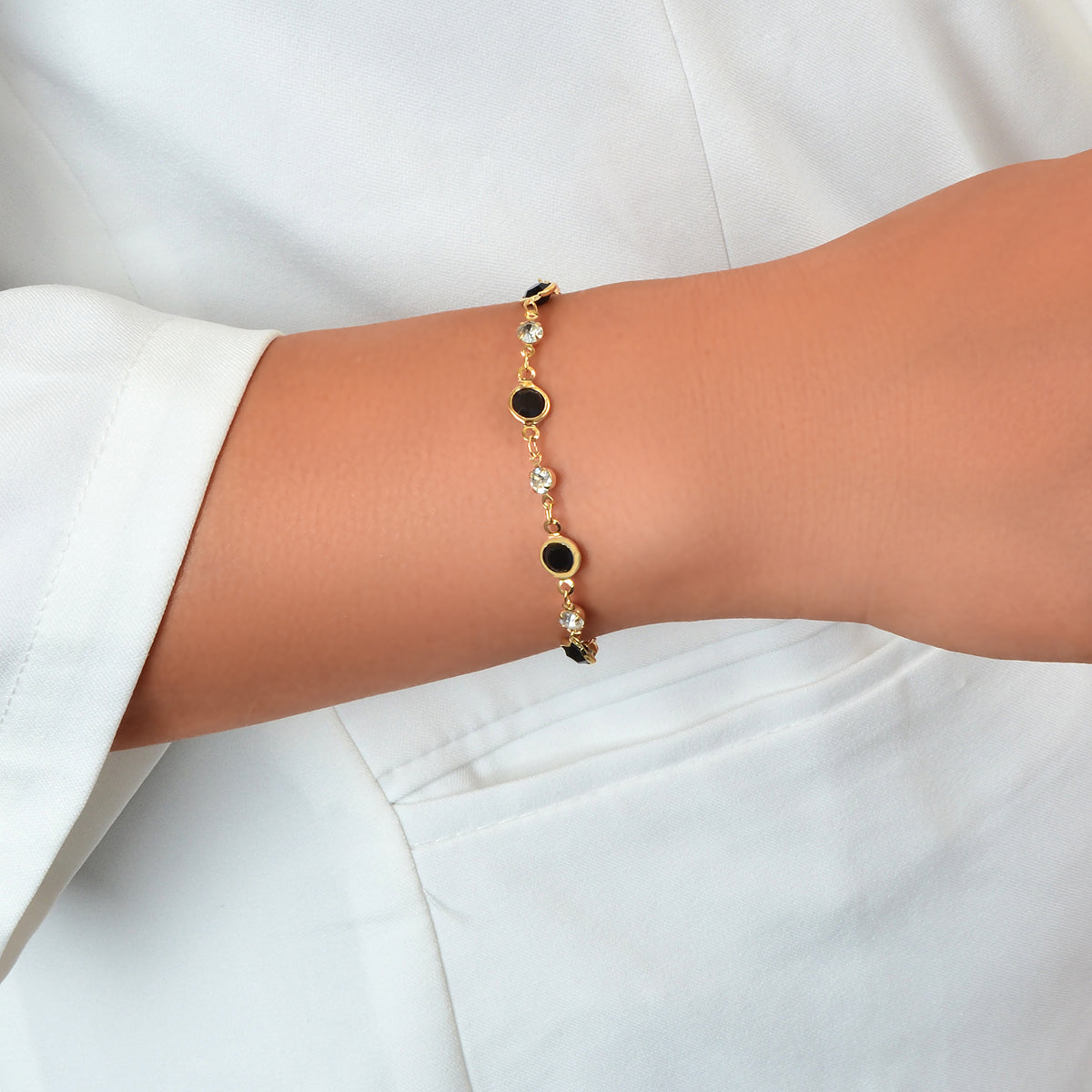 Green Transparent Rhinestone Bracelet Girls Party Jewelry Luxurious Accessories