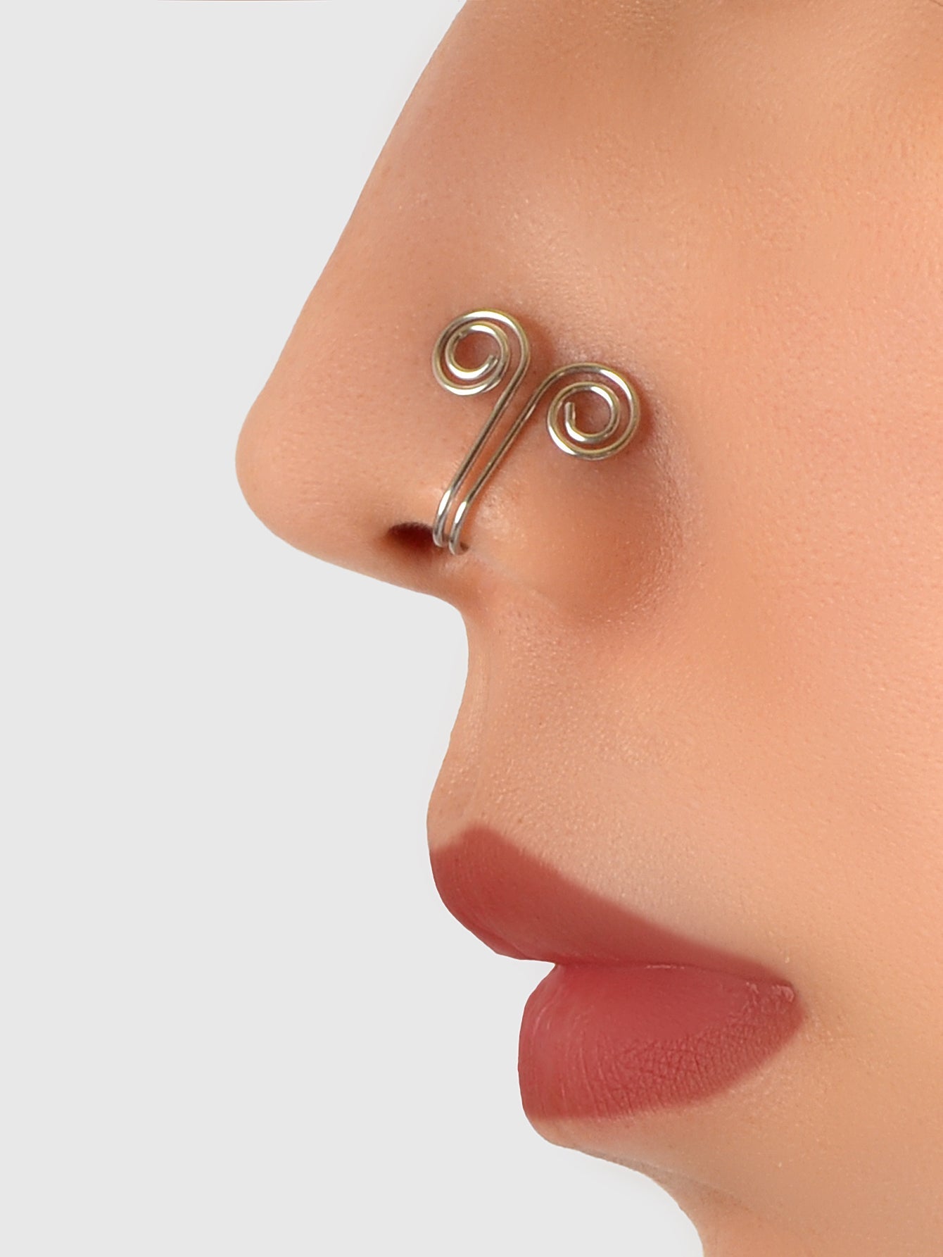 Hoop Stud Fake Nose Ring Faux Nose Piercing Jewellery Circle Clip On Nose Ring