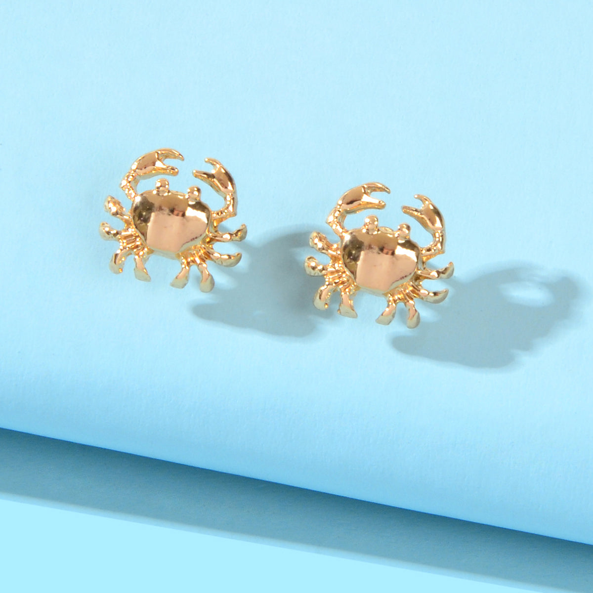 Minimalist Jewellery Gold Plated Small Crab Stud Earrings Dainty Gifts for Girls