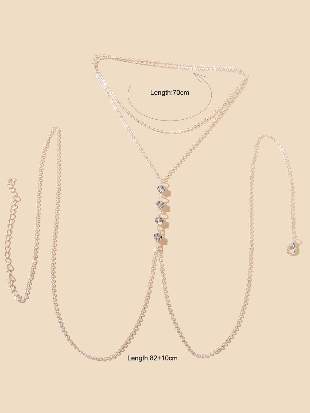 Dazzling Rhinestone Double-Layer Body Chain Glamorous Statement Jewelry