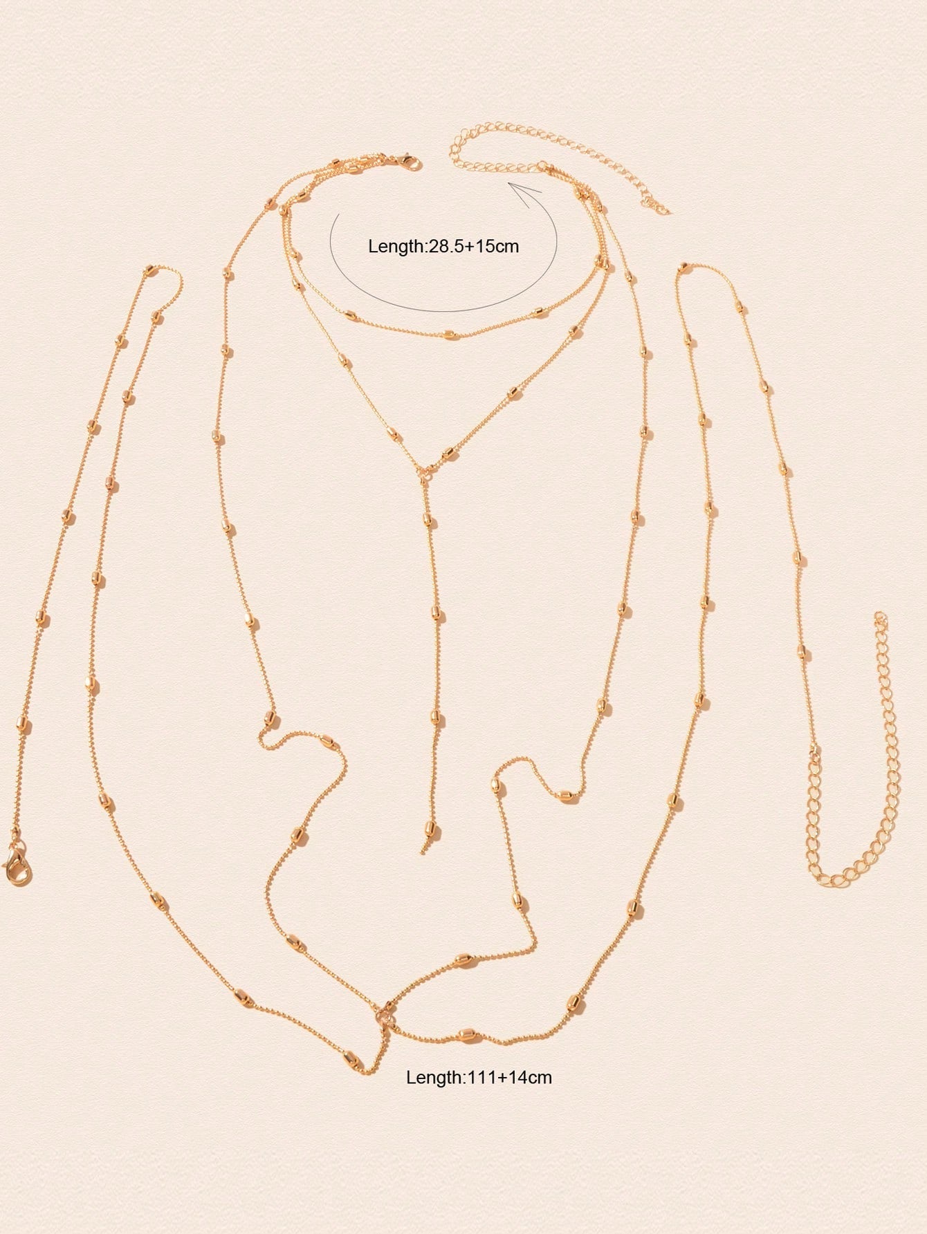 Multilayered Beaded Body Chain Stylish Versatile Fashion Body Accessory