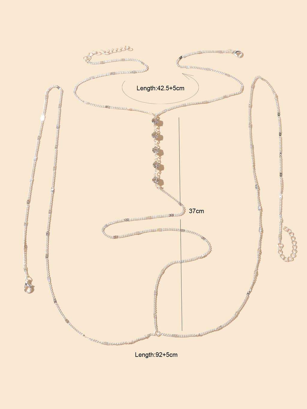 Sexy Rhinestone Decor Thin Bra Bikini Waist Belly Body Chains Beach Body Jewelry