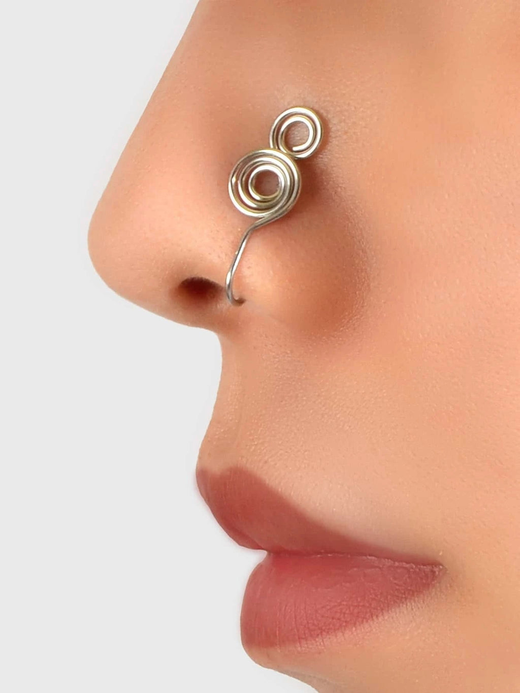 Punk Circle Fake Lip Ear Nose Ring Hanger Clip On Non Piercing Body Jewellery
