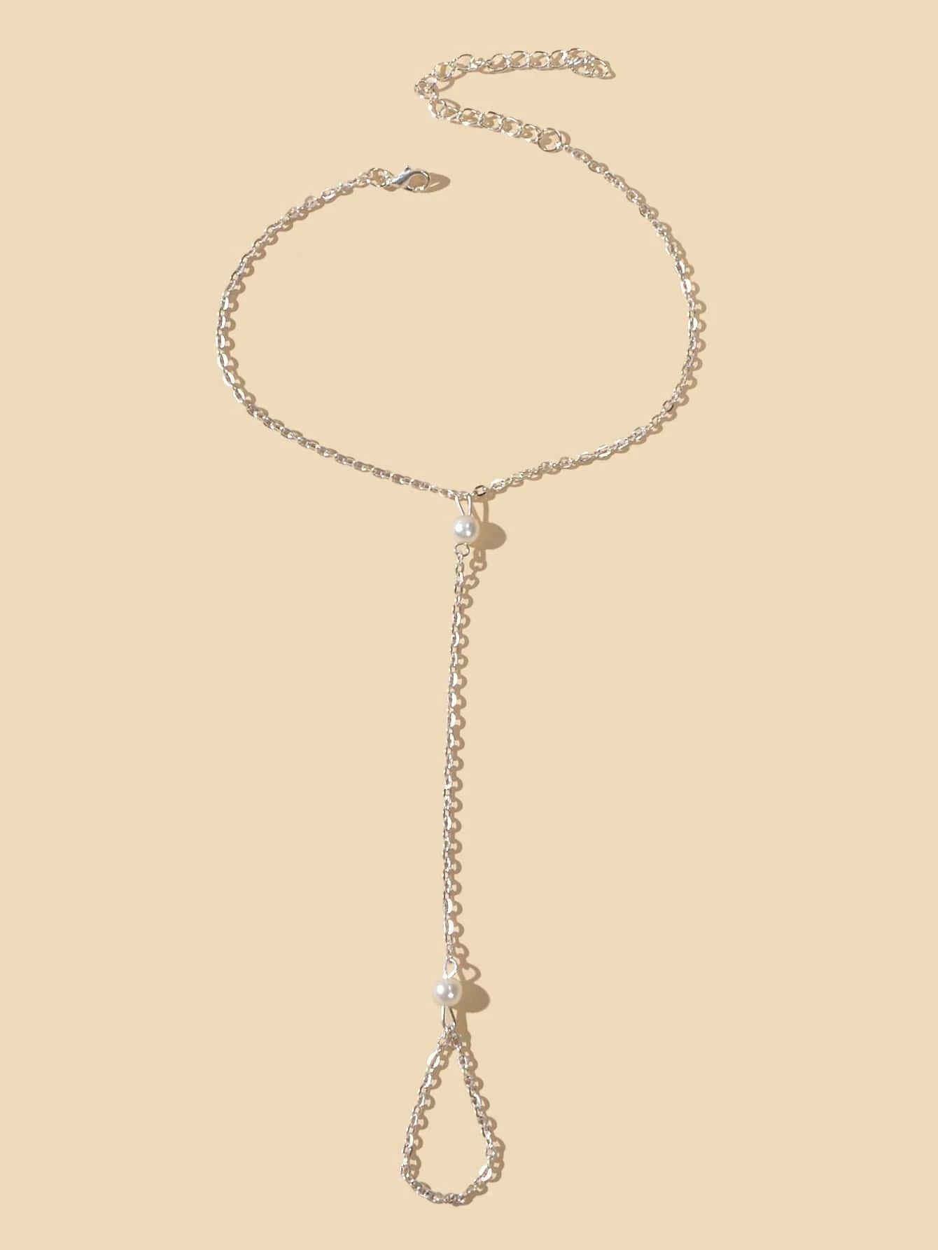 Foot Beach Jewellery Silver Pearl Mittens Anklet Finger Toe Boho Chic Bracelet