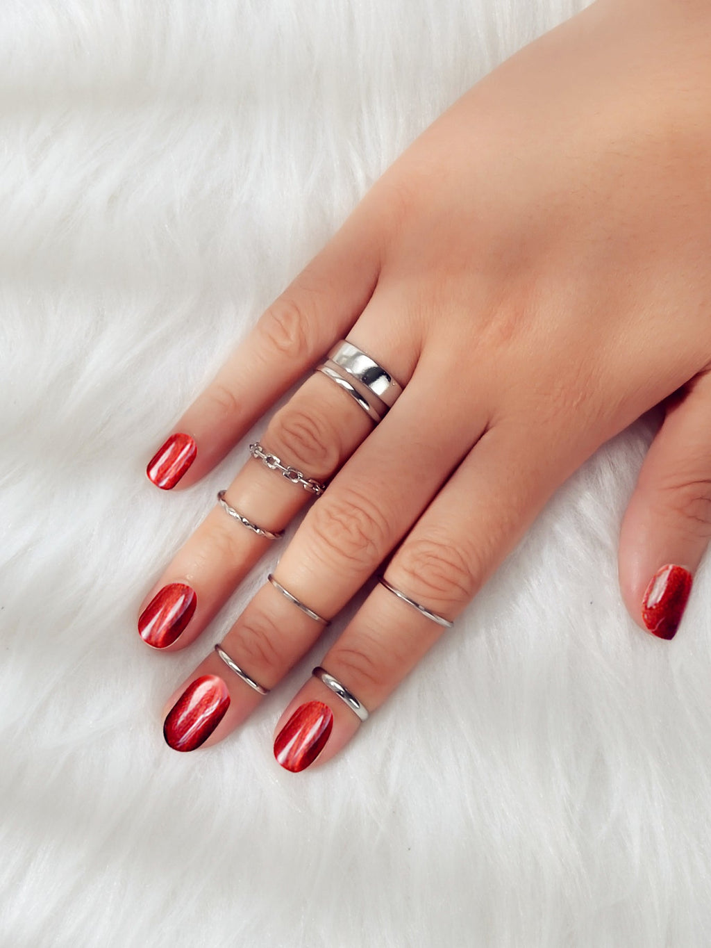 7 pcs Minimalist Gold Silver Stackable Multiple Knuckle Finger Trendy Rings Set