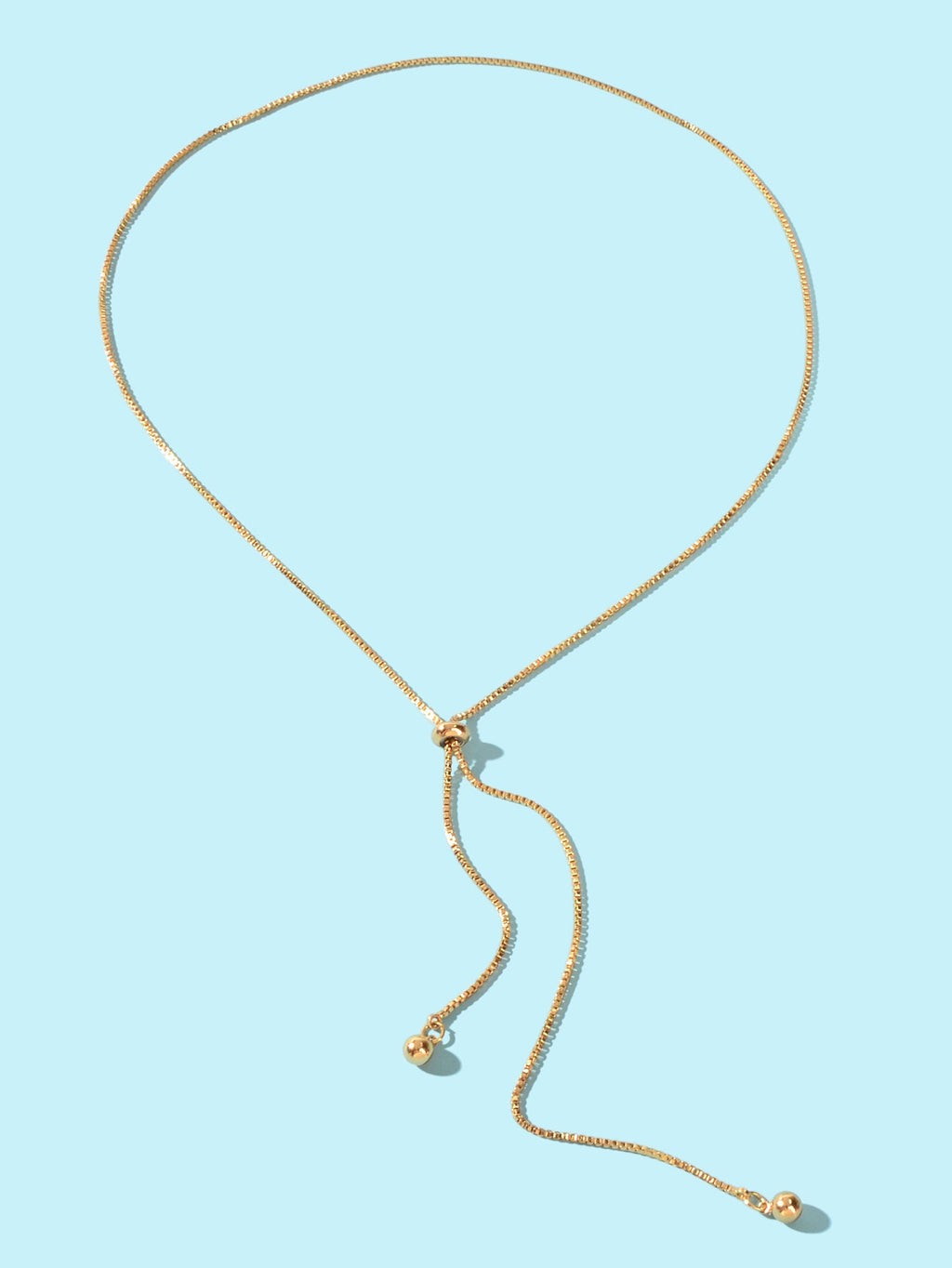 Gold Adjustable Trendy Y Drop Sliding Chain Necklace Women Minimalist Jewellery