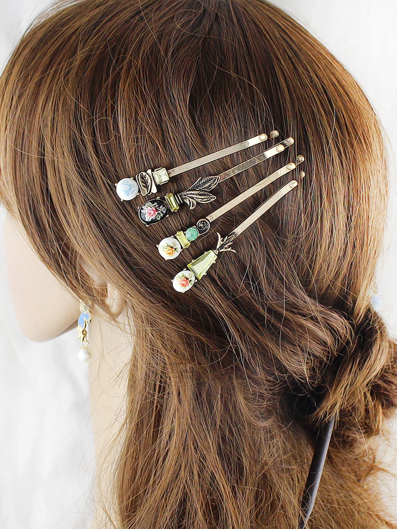 AU Post Hair Accessories 4pcs Antique Flower Hairgrips Hair Clips Hair Barrettes