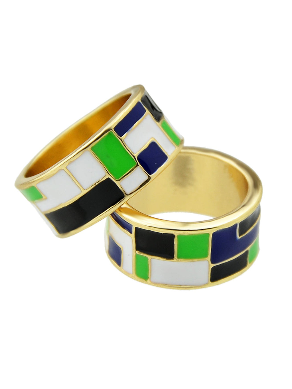 1pc Ethnic Traditional Jewellery Colorful Geometric Pattern Bohemian Finger Ring