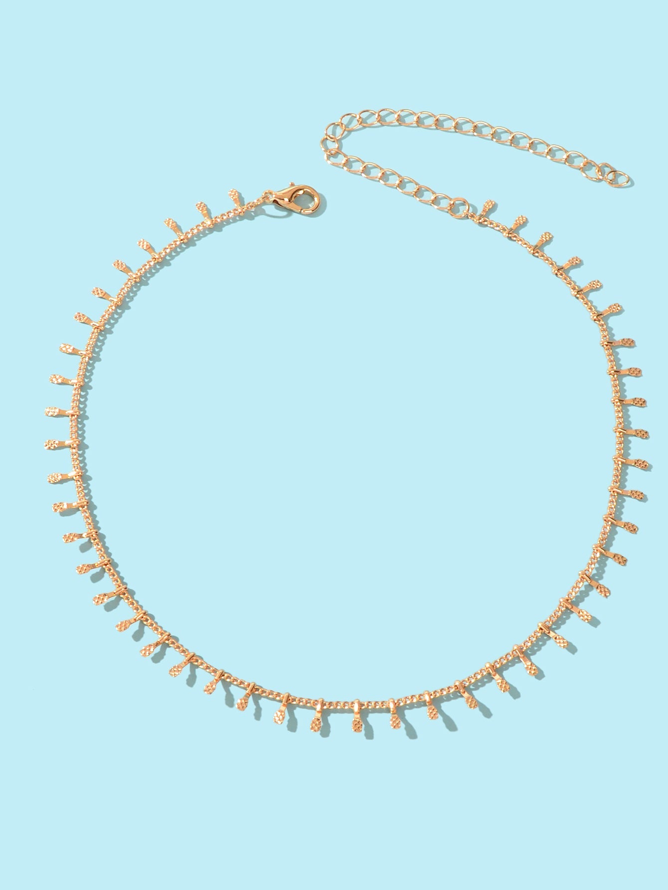 Women Party Decoration Gold Link Chain Clavicle Choker Necklace Short Collar