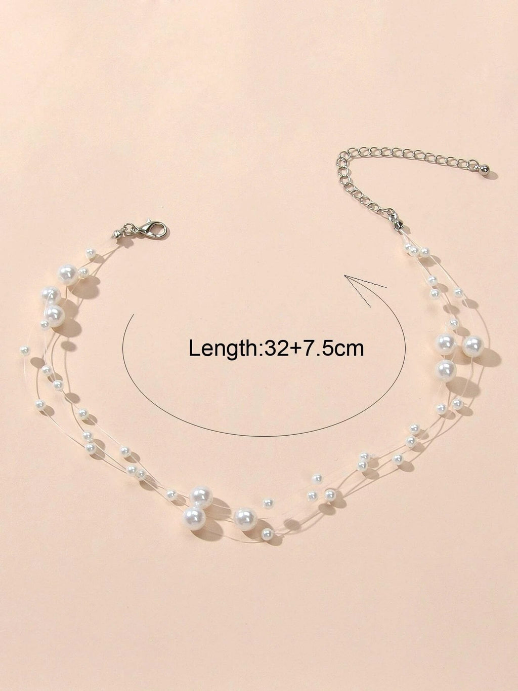 Handmade Multi-layer Chain Pearl String Choker Collar Necklace Women Accessory