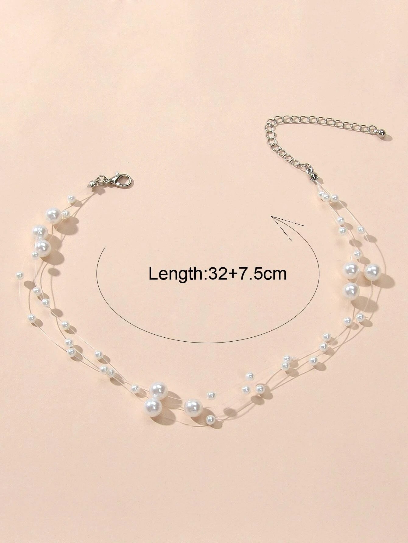 Handmade Multi-layer Chain Pearl String Choker Collar Necklace Women Accessory