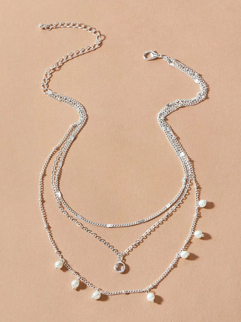 AU Local Fashion Pearl Charm Gold Multi-layer Chain Necklace New Style Jewellery