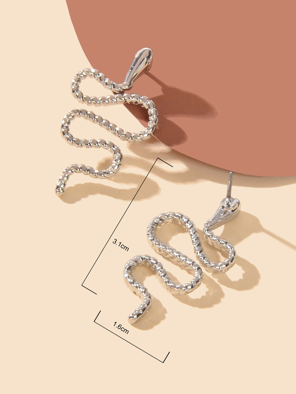 Silver Snake Stud Punk Gothic Earrings Gifts Teens Girls Jewellery Accessories