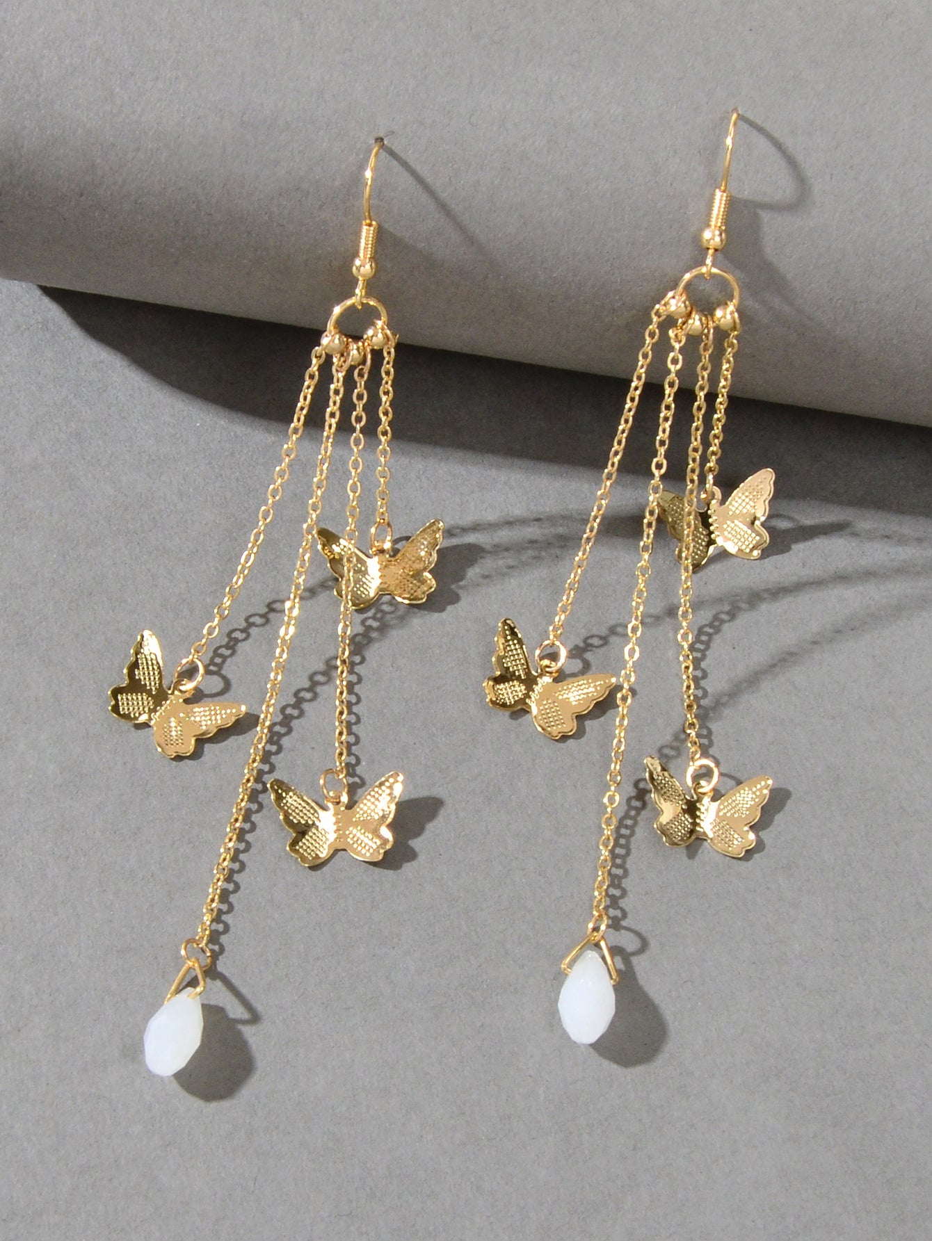 Multi-layer Chains Butterfly Earrings Drop Dangle Ear Hook Jewelry Elegant Gift