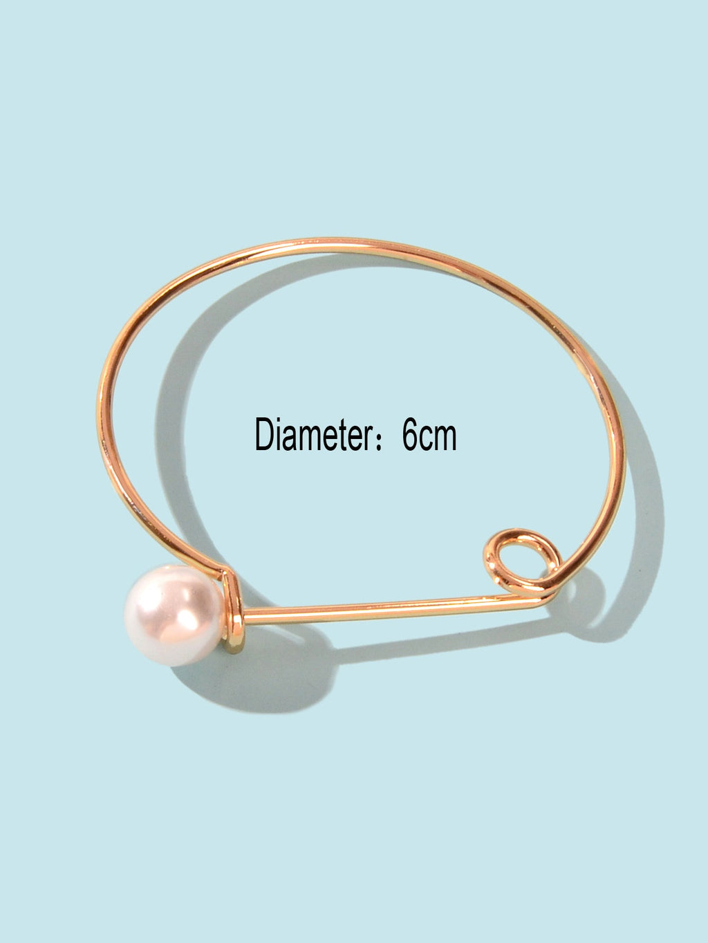 Personalized Design Pearl Decoration Gold Plated Thin Bangle Bracelet for Party