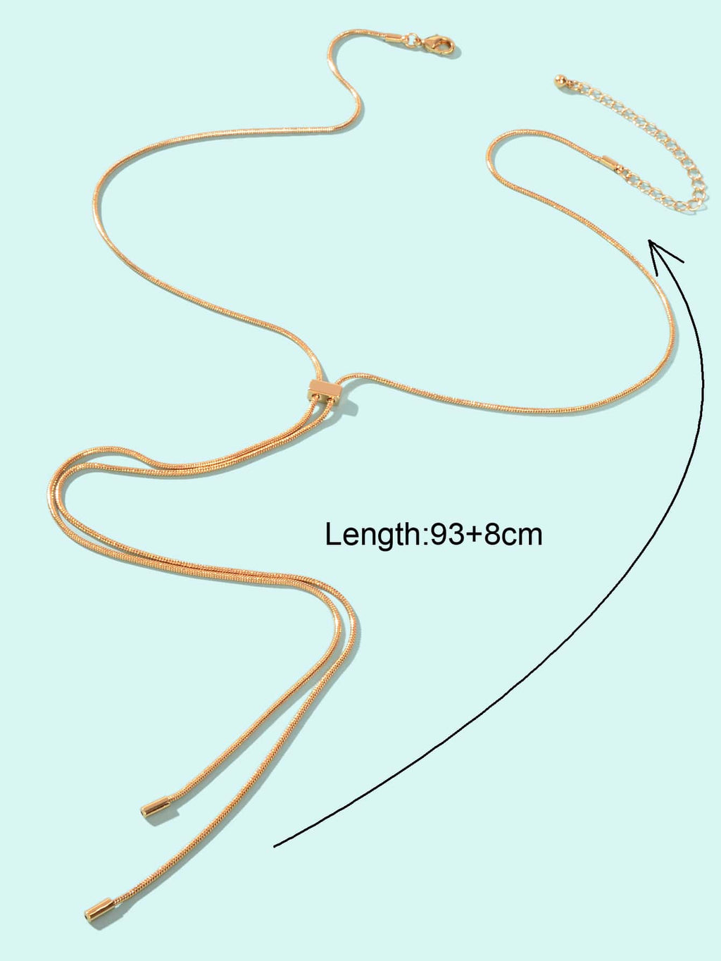 Versatile Style Lariat Adjustable Serpentine Chain Necklace-3