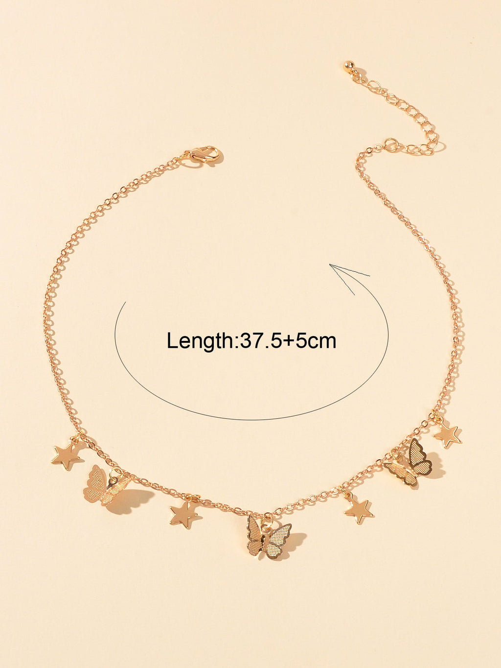 Trendy Gold Chain Star Butterfly Charm Collar Necklace Women Party Decoration