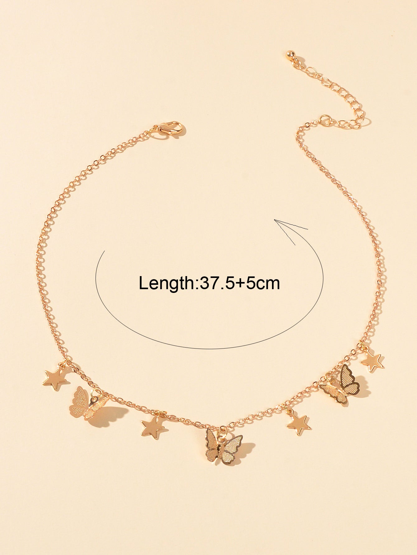 Trendy Gold Chain Star Butterfly Charm Collar Necklace Women Party Decoration