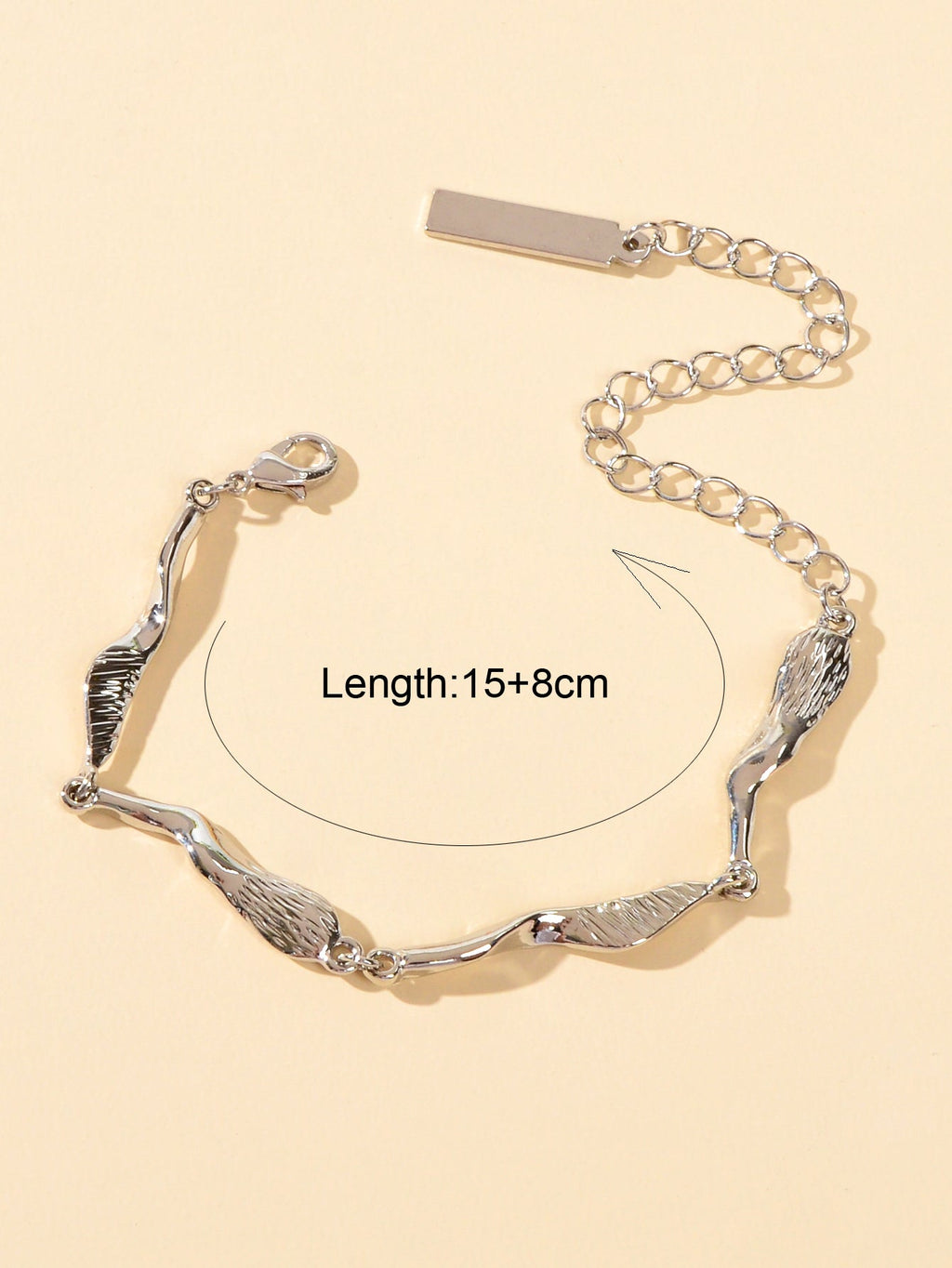 Designer Stylish Women Accessory Silver Metal Irregular Geometric Chain Bracelet