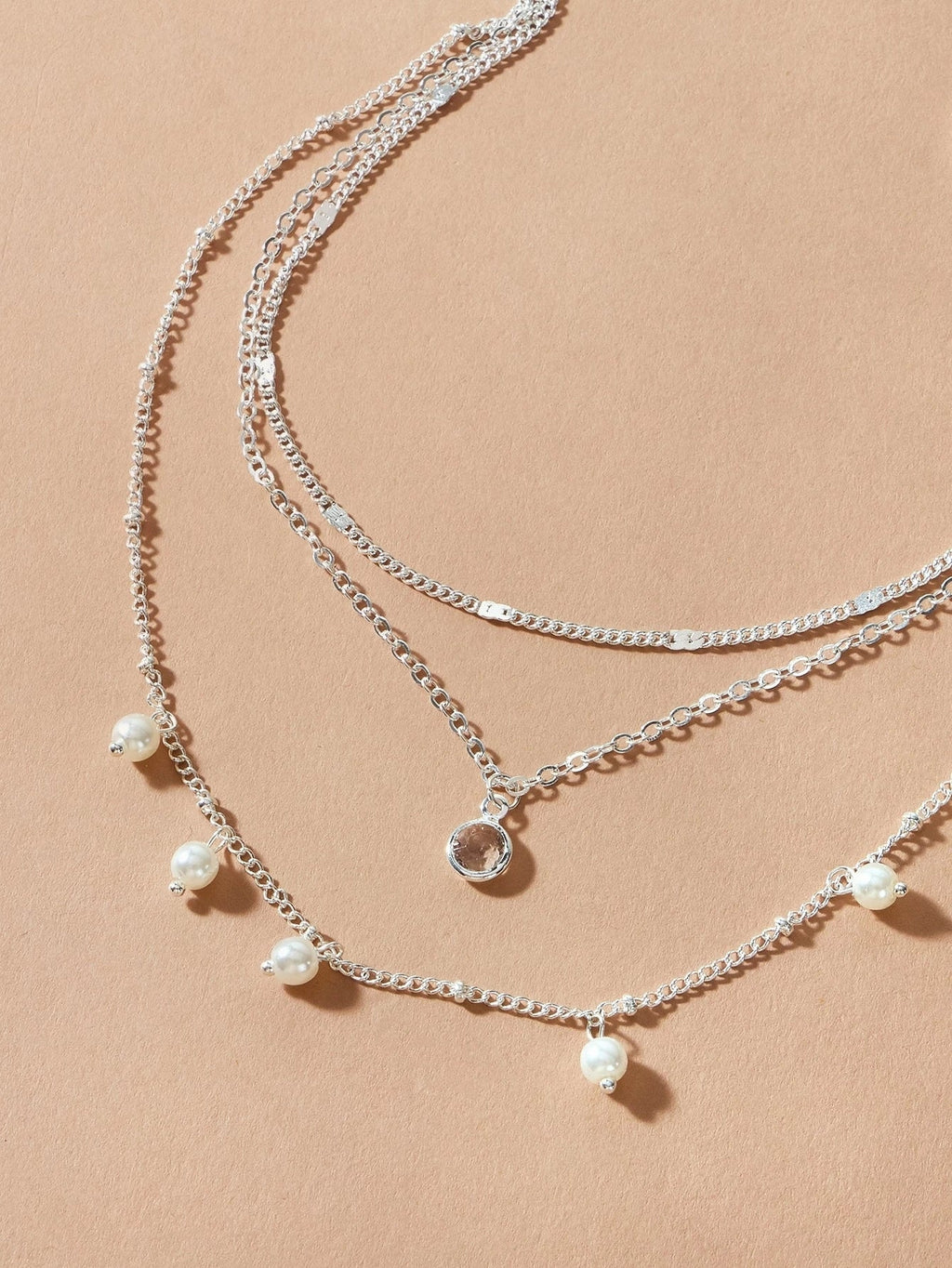 AU Local Fashion Pearl Charm Gold Multi-layer Chain Necklace New Style Jewellery