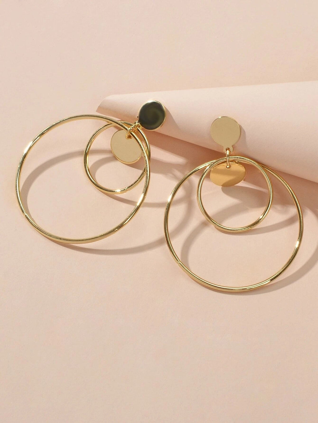 Fashion Gold Silver Circle Disc Charm Dangle Hoop Earrings Stunning Accessories