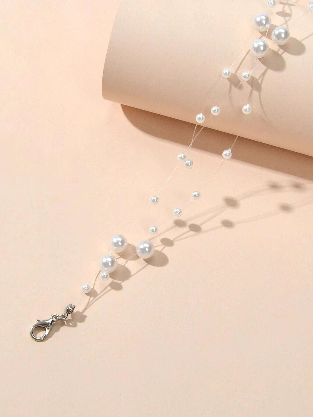 Handmade Multi-layer Chain Pearl String Choker Collar Necklace Women Accessory