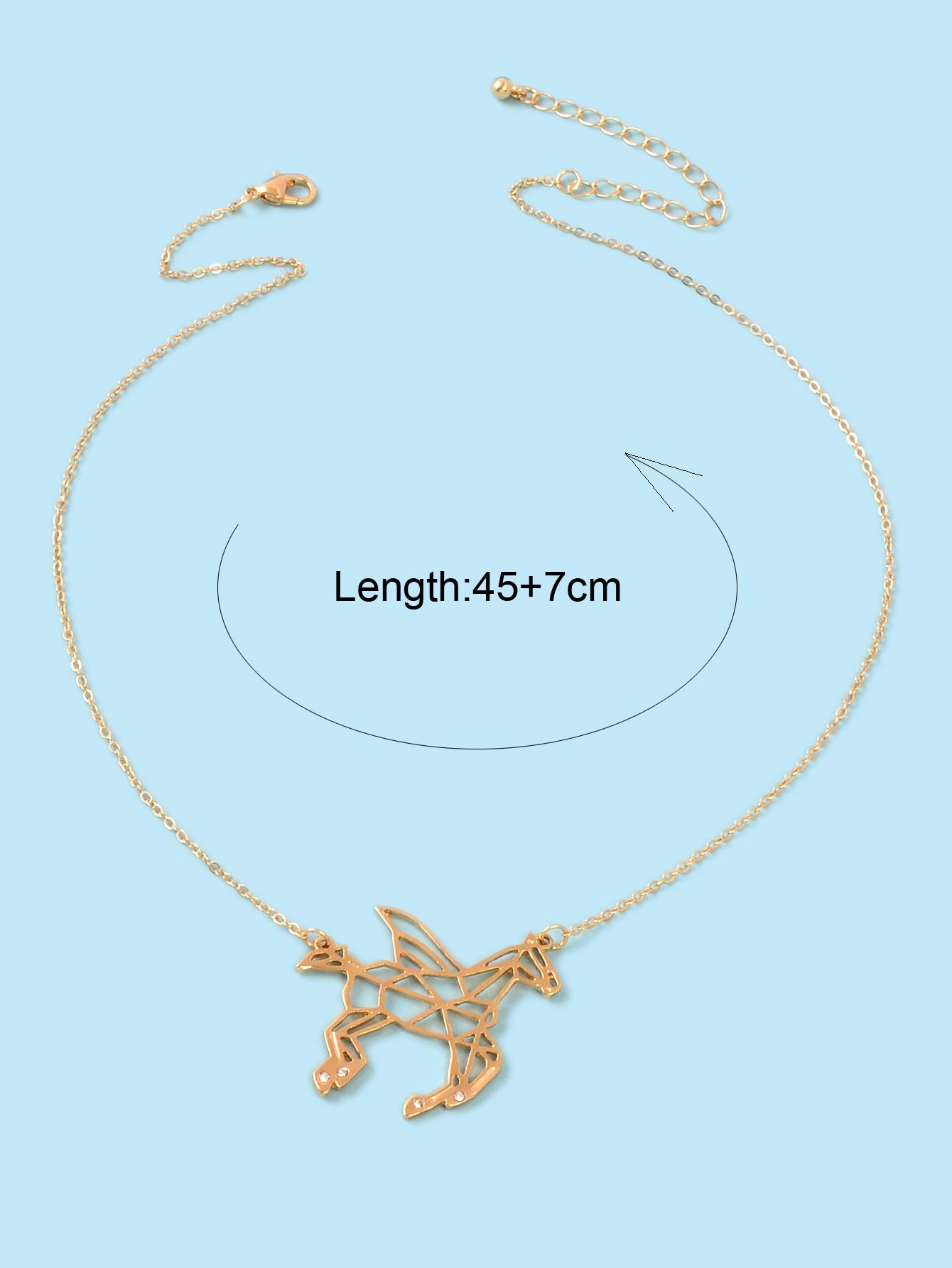 Designer Jewellery Minimalist Creative Gold Hollow Flying Horse Pendant Necklace