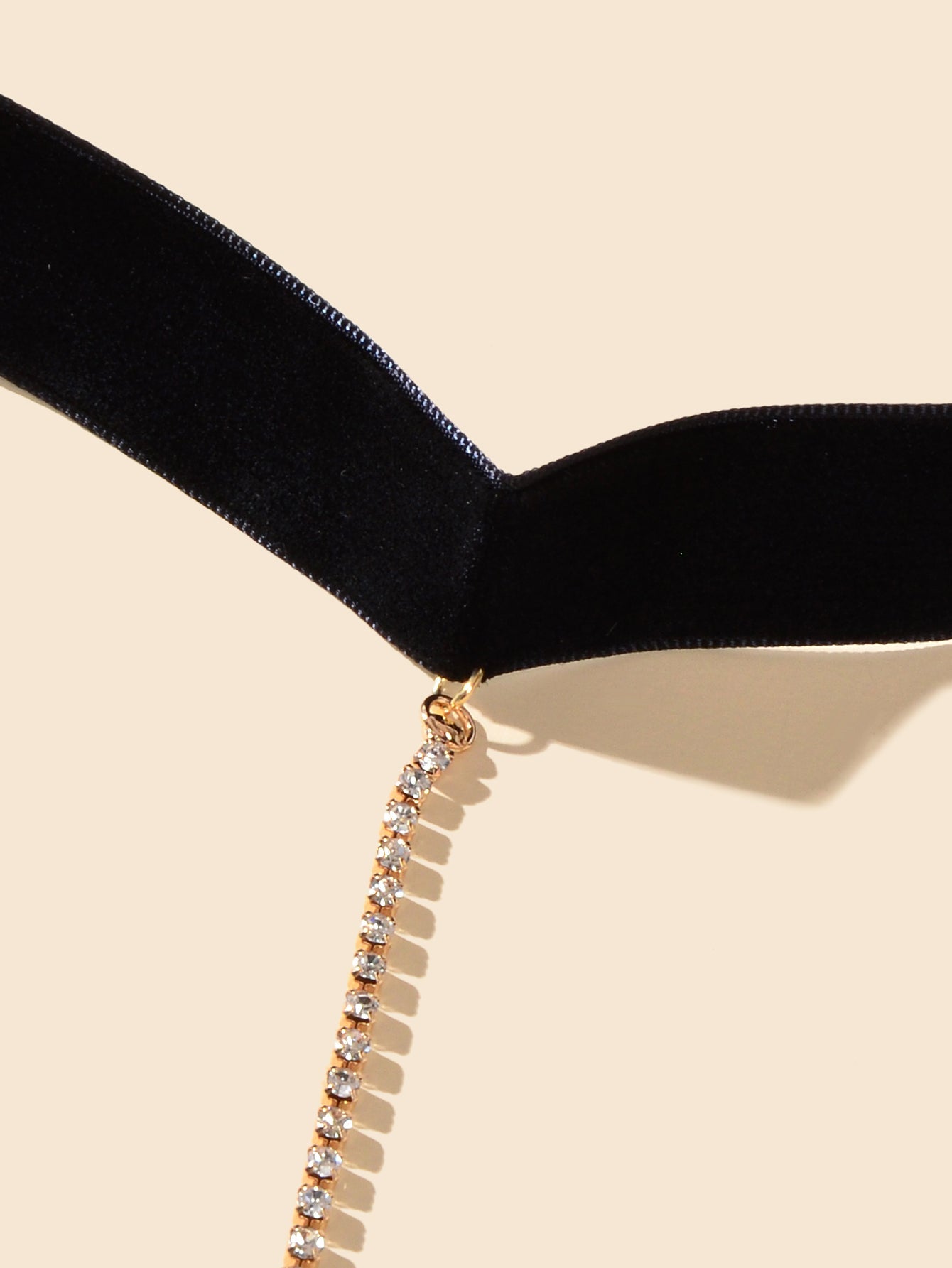 1pc Sexy Body Jewelry Gold Chain Crystal Black Velvet Bikini Stretchy Leg Chain