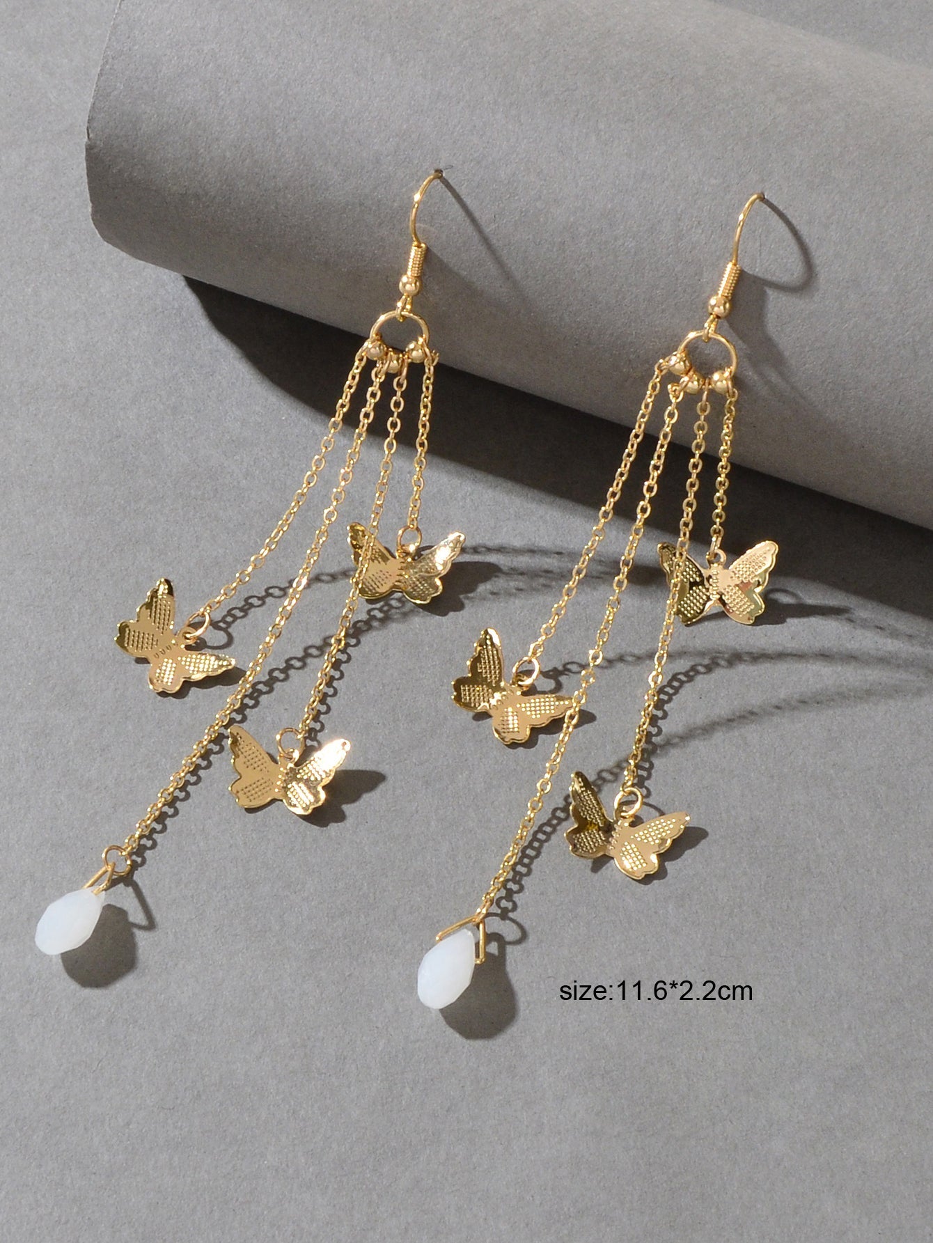 Multi-layer Chains Butterfly Earrings Drop Dangle Ear Hook Jewelry Elegant Gift