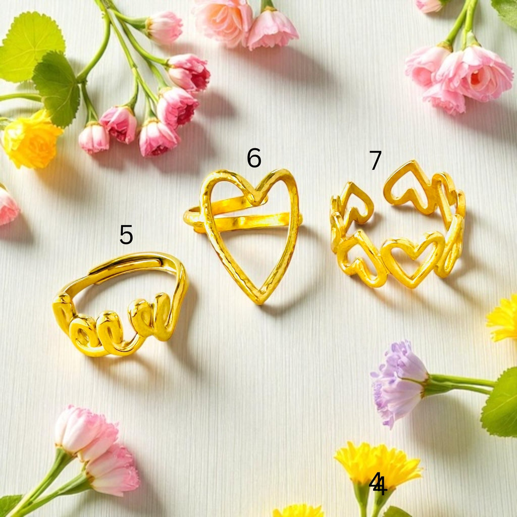 18K Gold Waterproof Stacking Rings