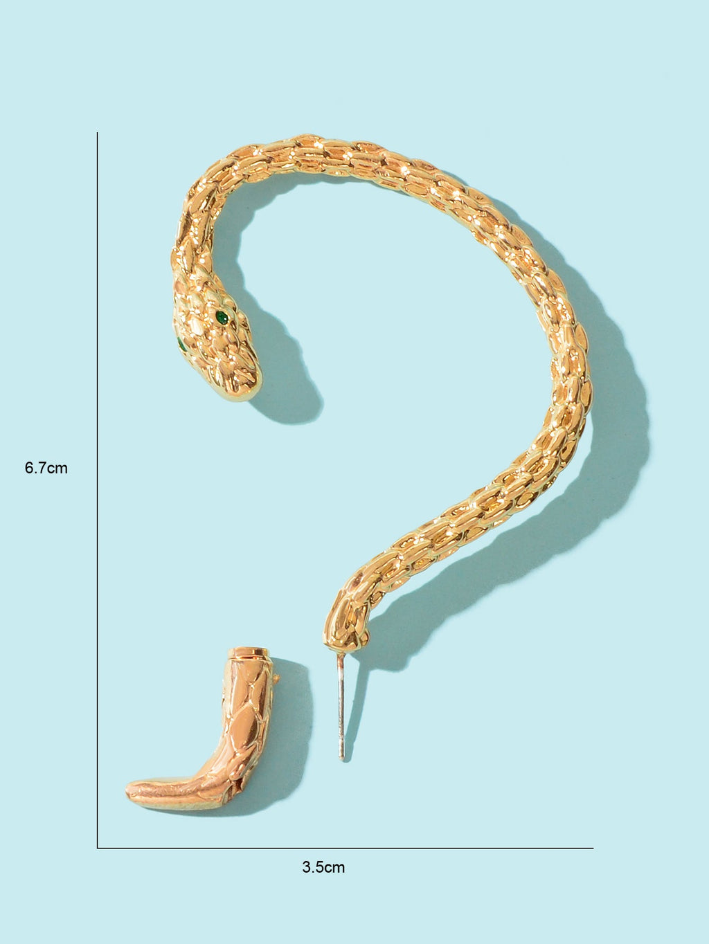 Punk Snake Piercing Cartilage Wrap Ear Jewellery Crawler Earring Stud Gift 1 pc