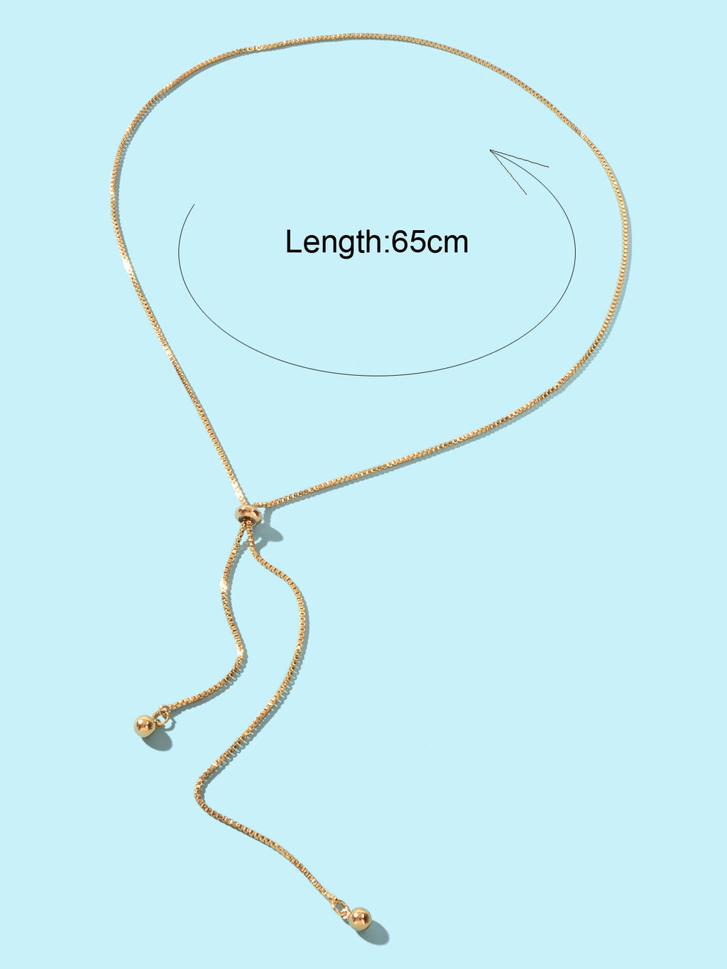 Gold Adjustable Trendy Y Drop Sliding Chain Necklace Women Minimalist Jewellery