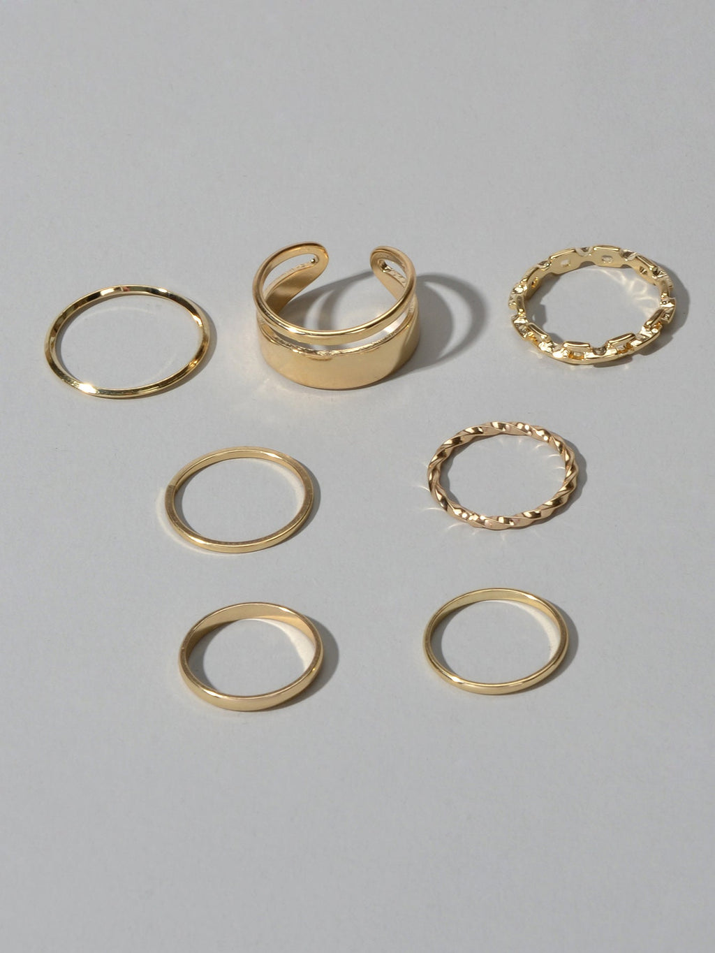 7 pcs Minimalist Gold Silver Stackable Multiple Knuckle Finger Trendy Rings Set