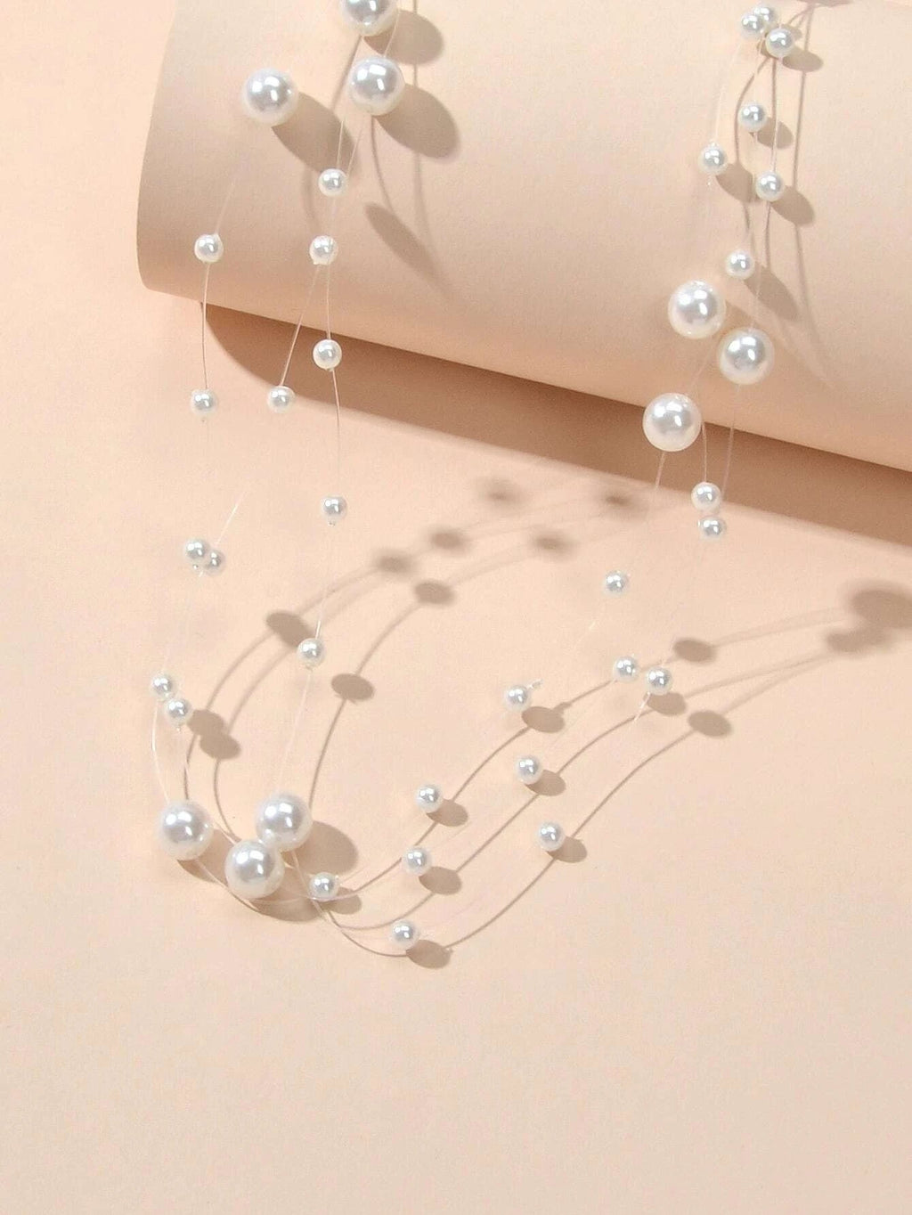 Handmade Multi-layer Chain Pearl String Choker Collar Necklace Women Accessory