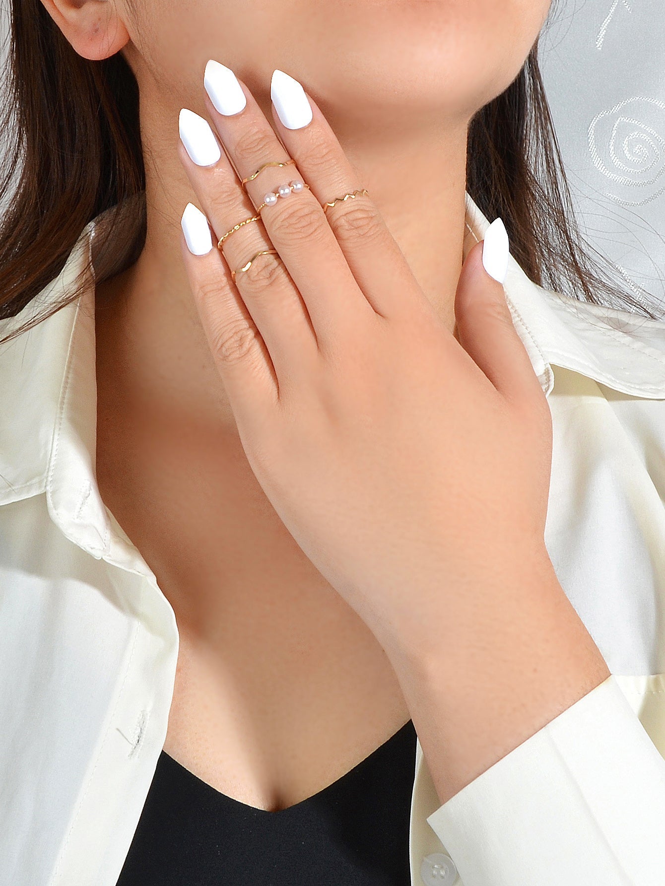 5 pcs Fashion Jewellery Pearl Decor Minimalist Finger Midi Finger Knuckle Rings