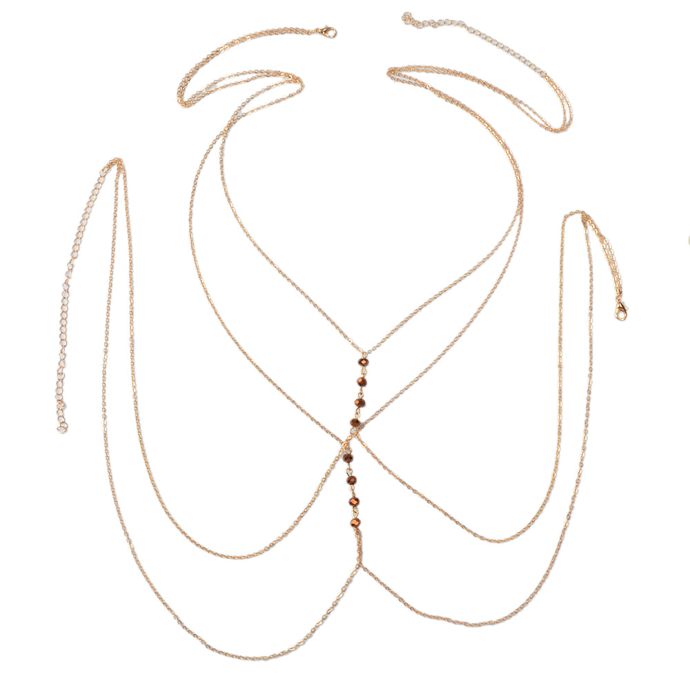 Body Chain Jewellery for Girls Bikini Belly Chain Necklace with Acrylic Beads