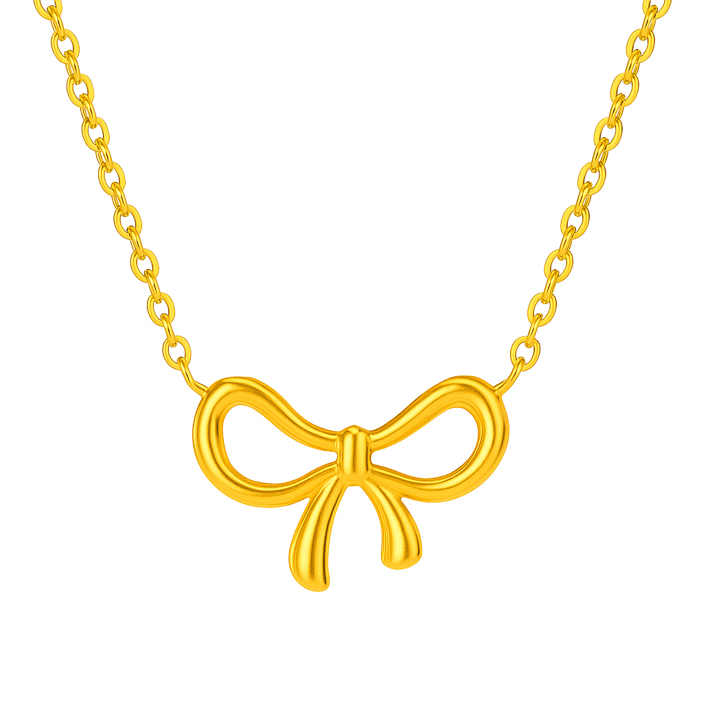 Elegant Bow Pendant Necklace